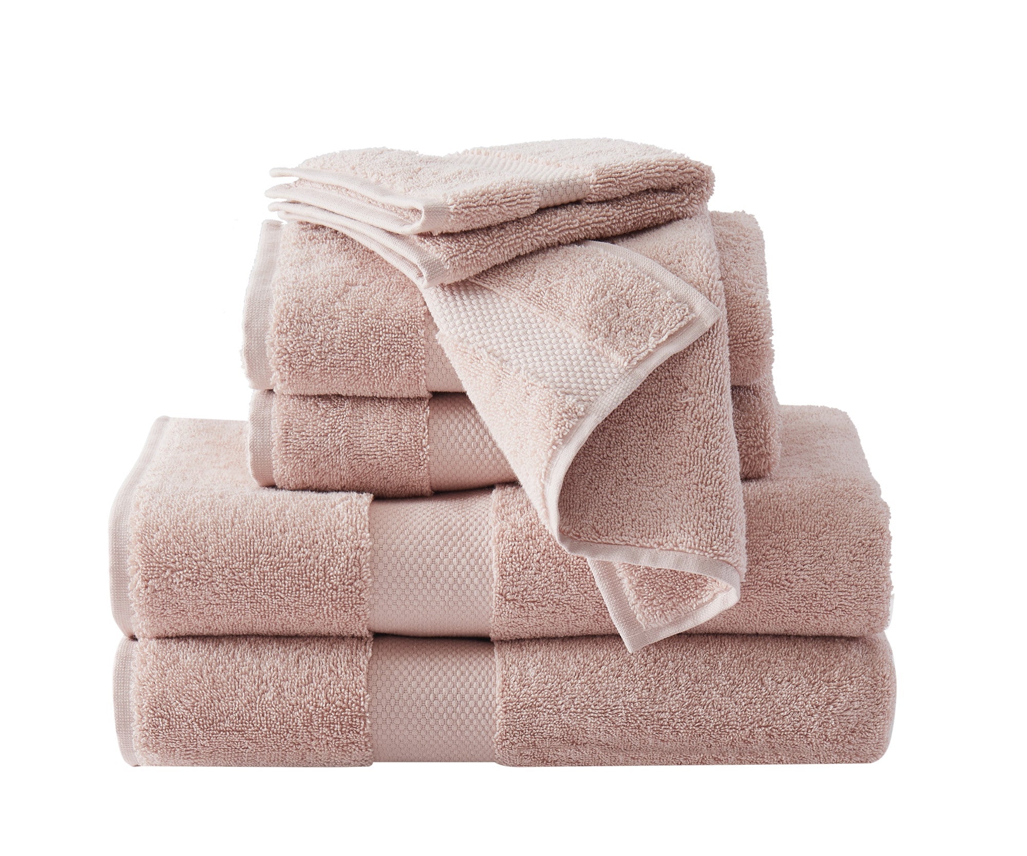 Brooklyn Loom Solid Turkish Cotton 6 Piece Towel Set - 4 Color Options - Tuesday Morning - Bath Towel Sets