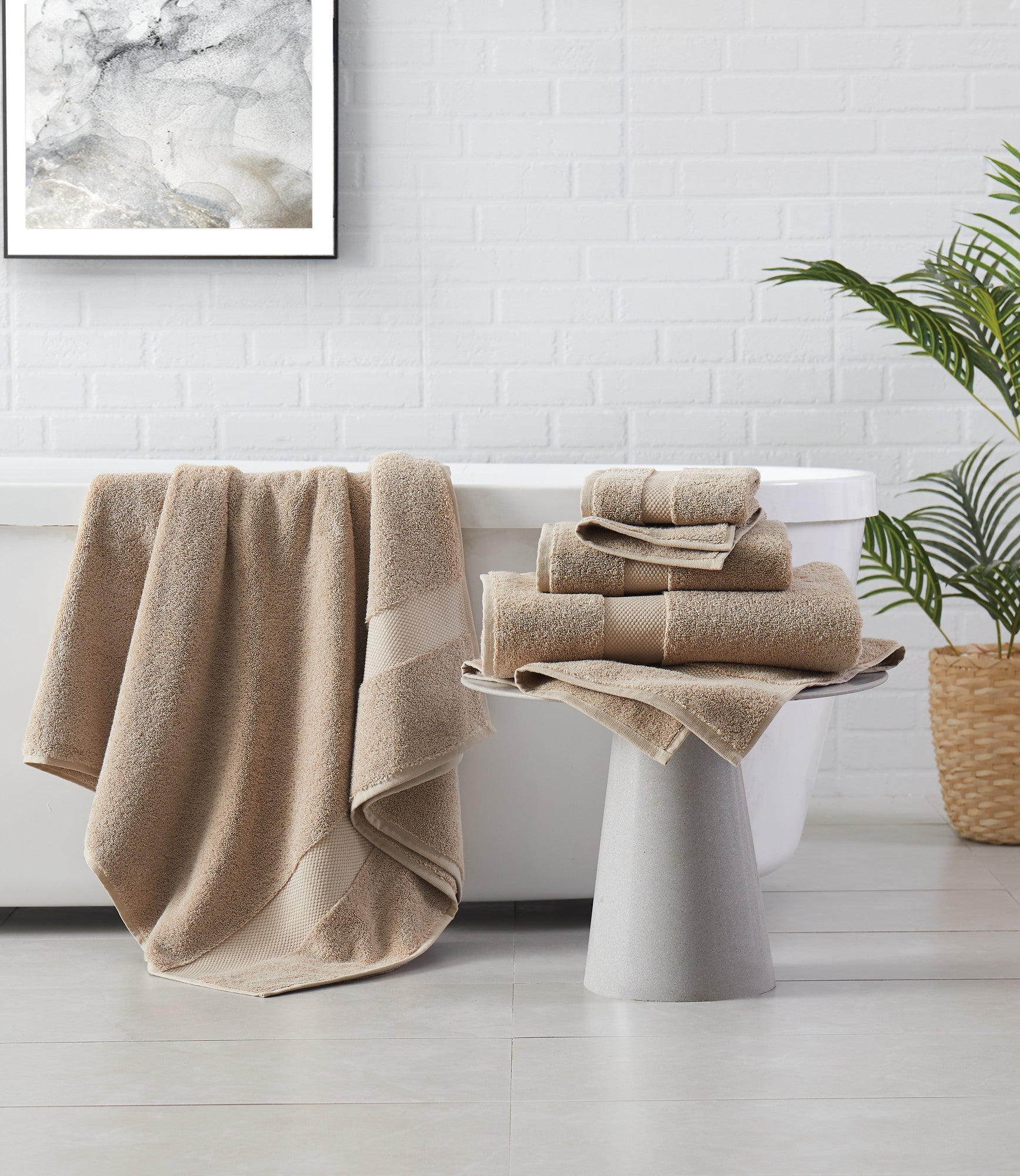 Brooklyn Loom Solid Turkish Cotton 6 Piece Towel Set - 4 Color Options - Tuesday Morning - Bath Towel Sets