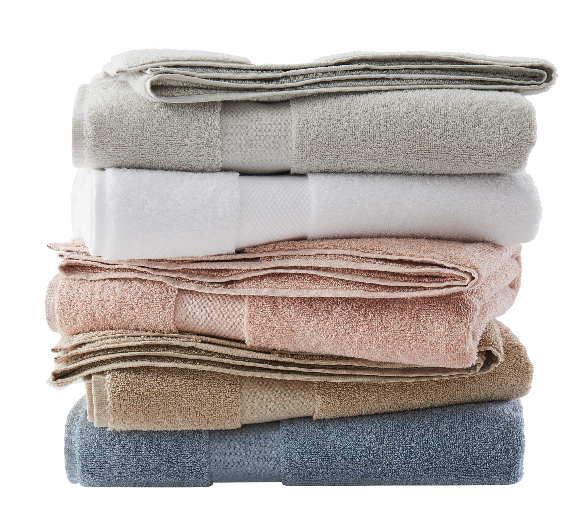 Brooklyn Loom Solid Turkish Cotton 6 Piece Towel Set - 4 Color Options - Tuesday Morning - Bath Towel Sets