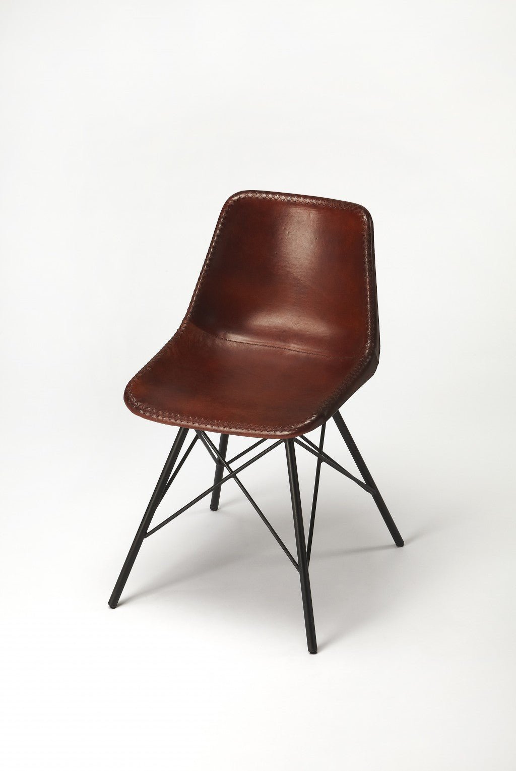 Brown And Black Faux Leather Side Chair - Tuesday Morning - Bar Chairs