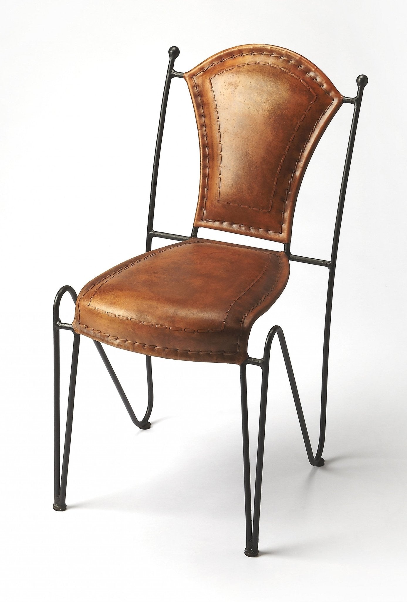 Brown Faux Leather Side Chair - Tuesday Morning - Bar Chairs