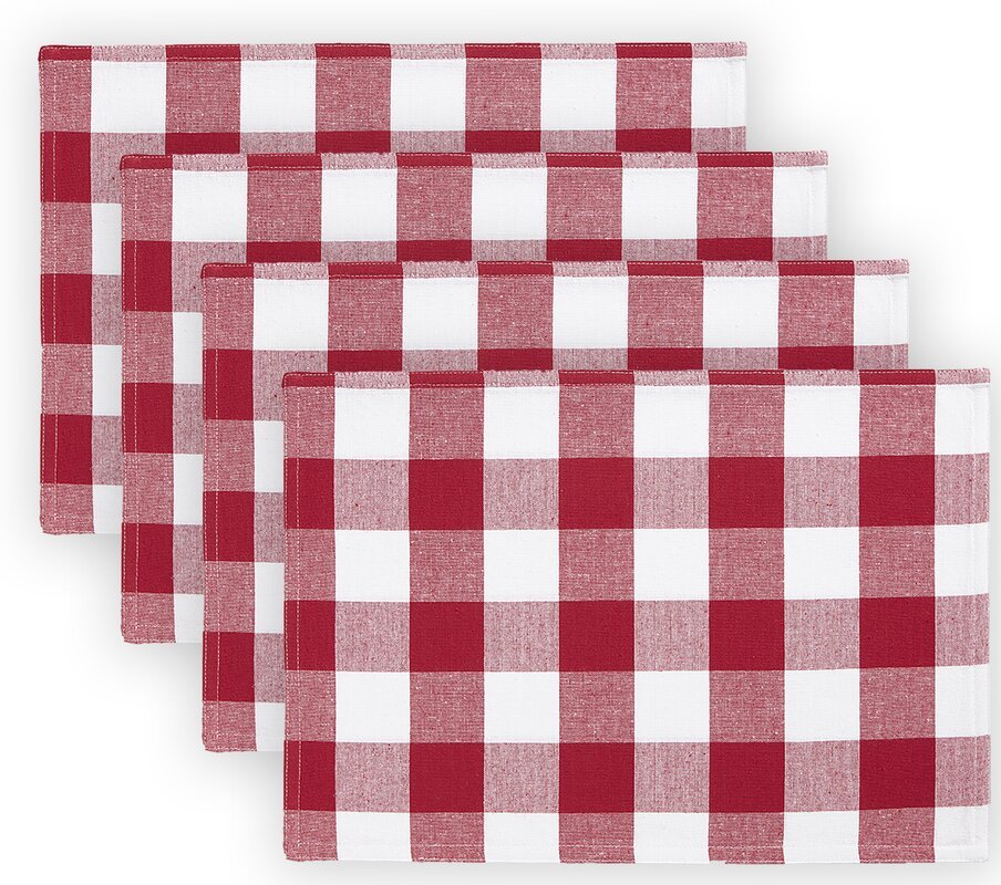 Buffalo Check 100% Cotton Reversible Placemat (set of 4) - Tuesday Morning - Placemats