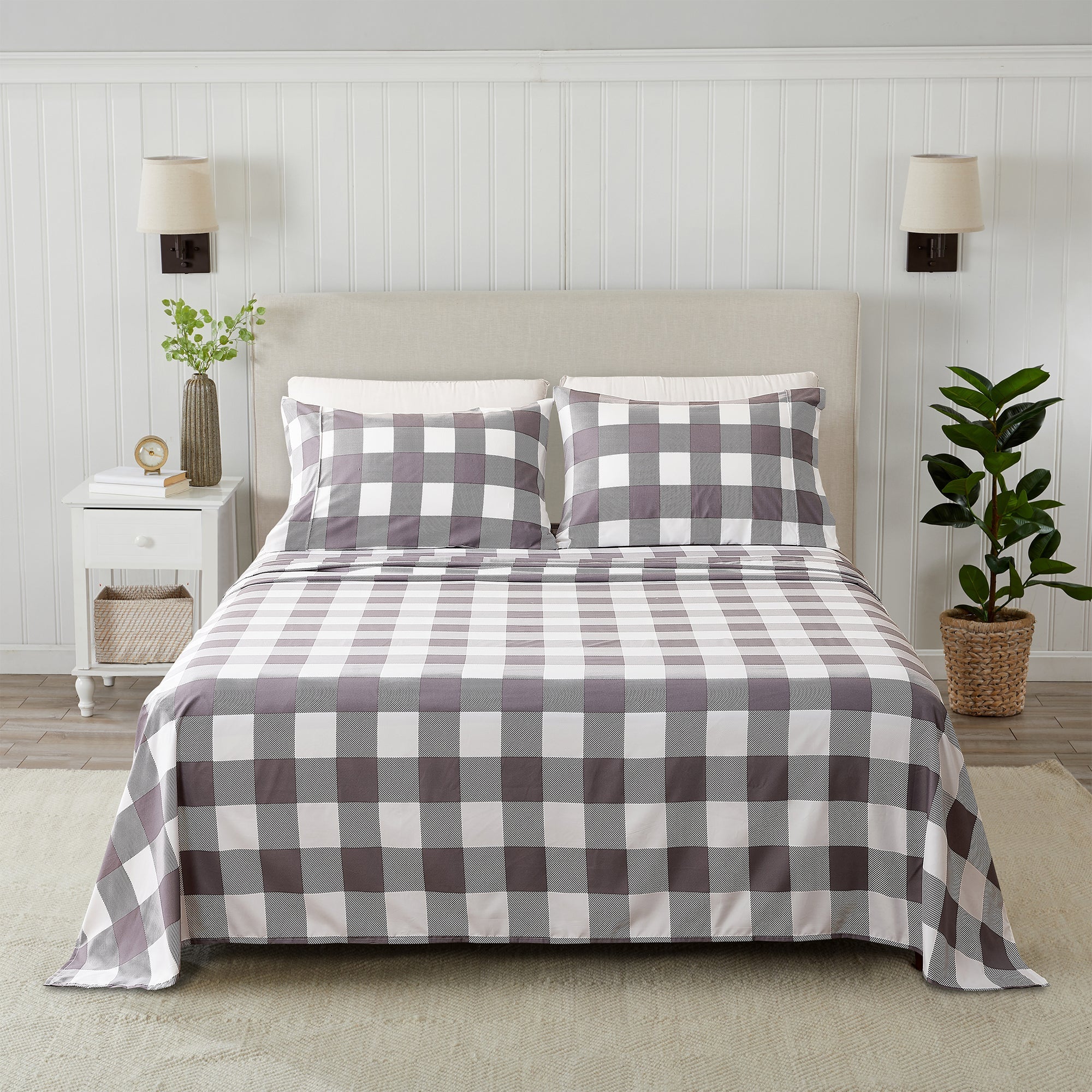 Buffalo Check Ultra - Soft Brushed Printed Microfiber Sheet Set - Tuesday Morning - Bed Sheets