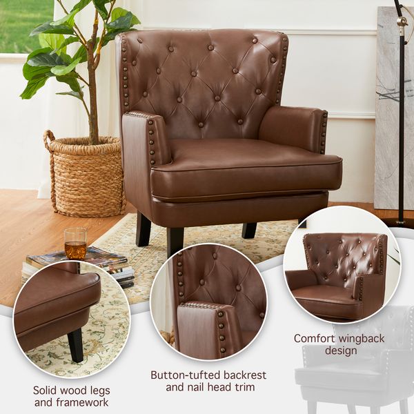 Button - tufted Accent Arm Chair - Tuesday Morning - Chairs