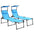 Outsunny 2 Pcs Outdoor Lounge Chair, Adjustable Backrest Folding Chaise Lounge, Cushioned Tanning Chair