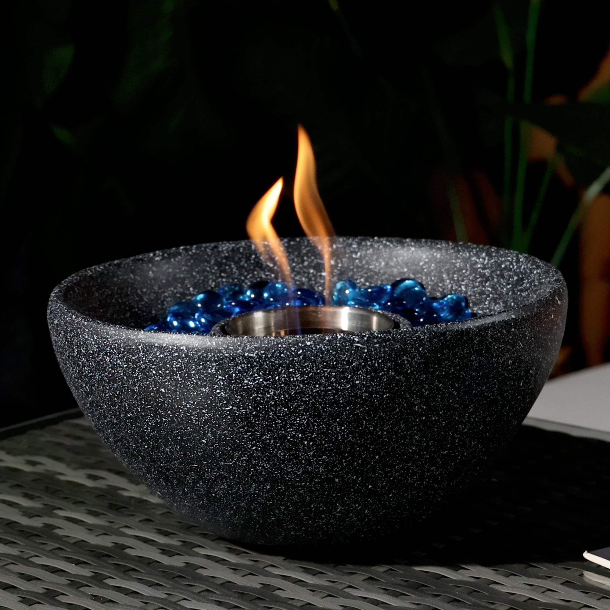 Tabletop Fire Pit Black, Table Top Fire Bowl Outdoor & Indoor Portable ...