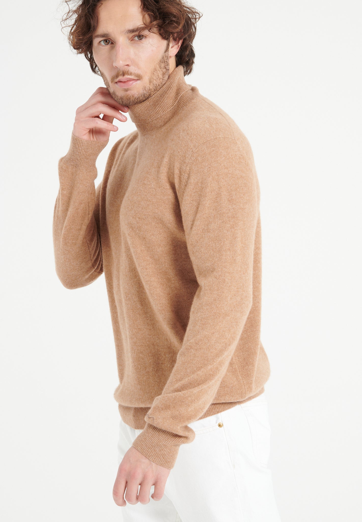 Camel cashmere turtleneck sweater - Tuesday Morning - Sweaters & Hoodies