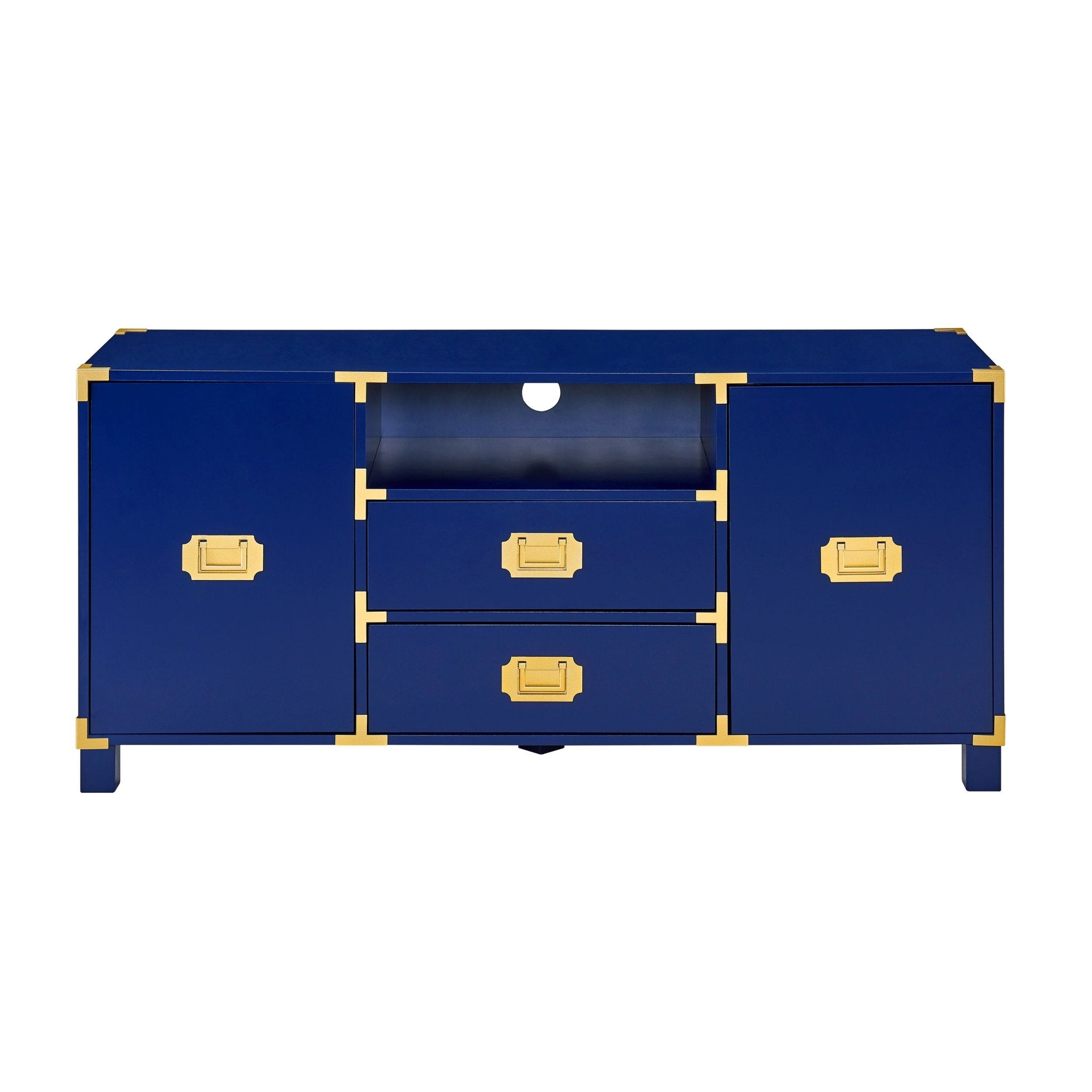 Campaign Entertainment Center Console - Navy - Tuesday Morning - Entertainment Centers & TV Stands