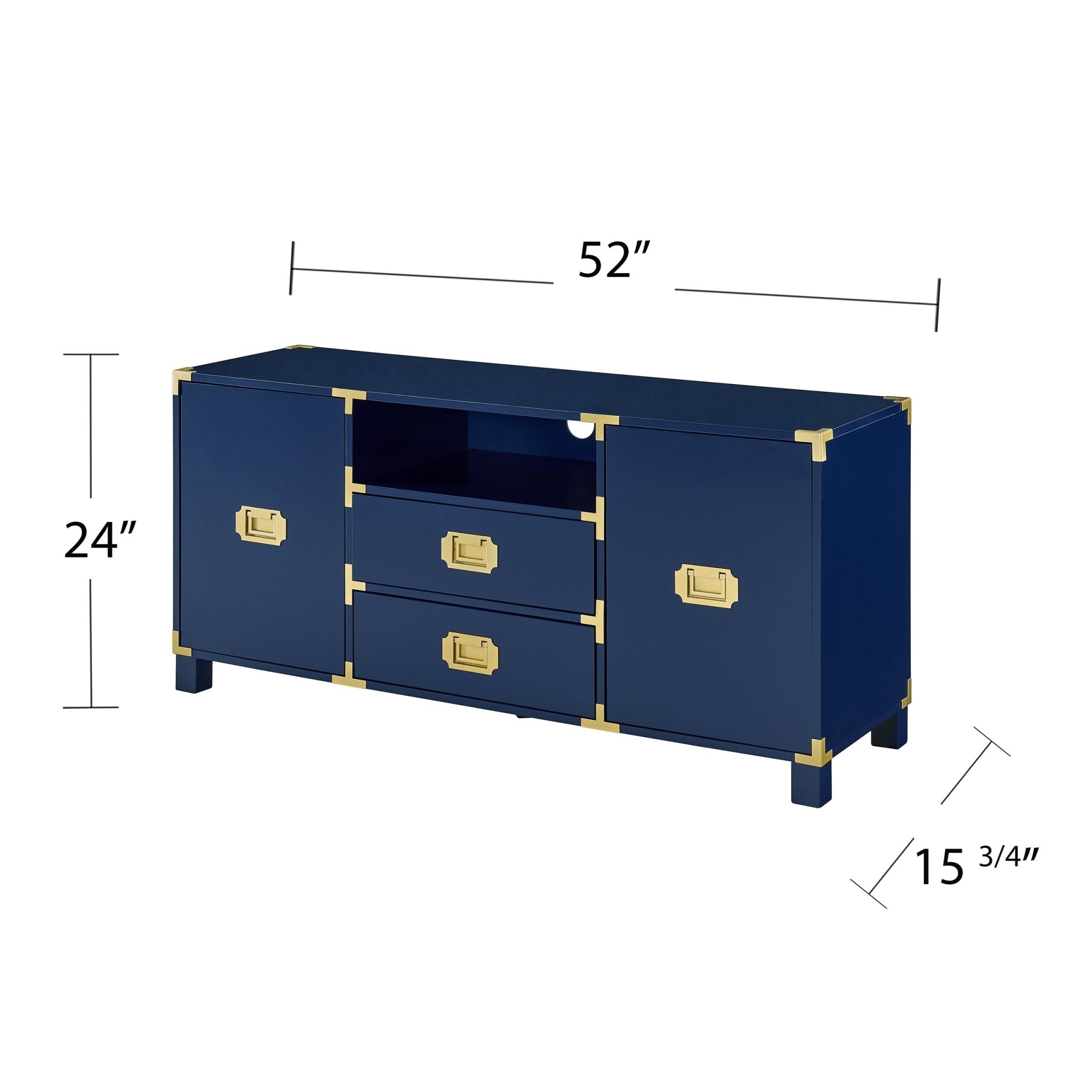 Campaign Entertainment Center Console - Navy - Tuesday Morning - Entertainment Centers & TV Stands