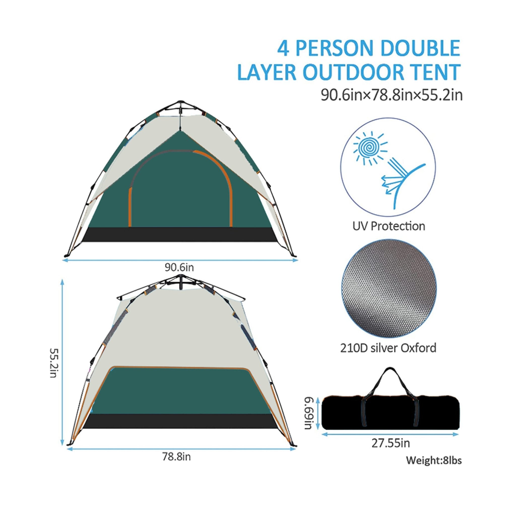 Camping dome tent is suitable for 2/3/4/5 people, waterproof, spacious, portable backpack tent, suitable for outdoor camping/hiking - Tuesday Morning - Camping & Hiking