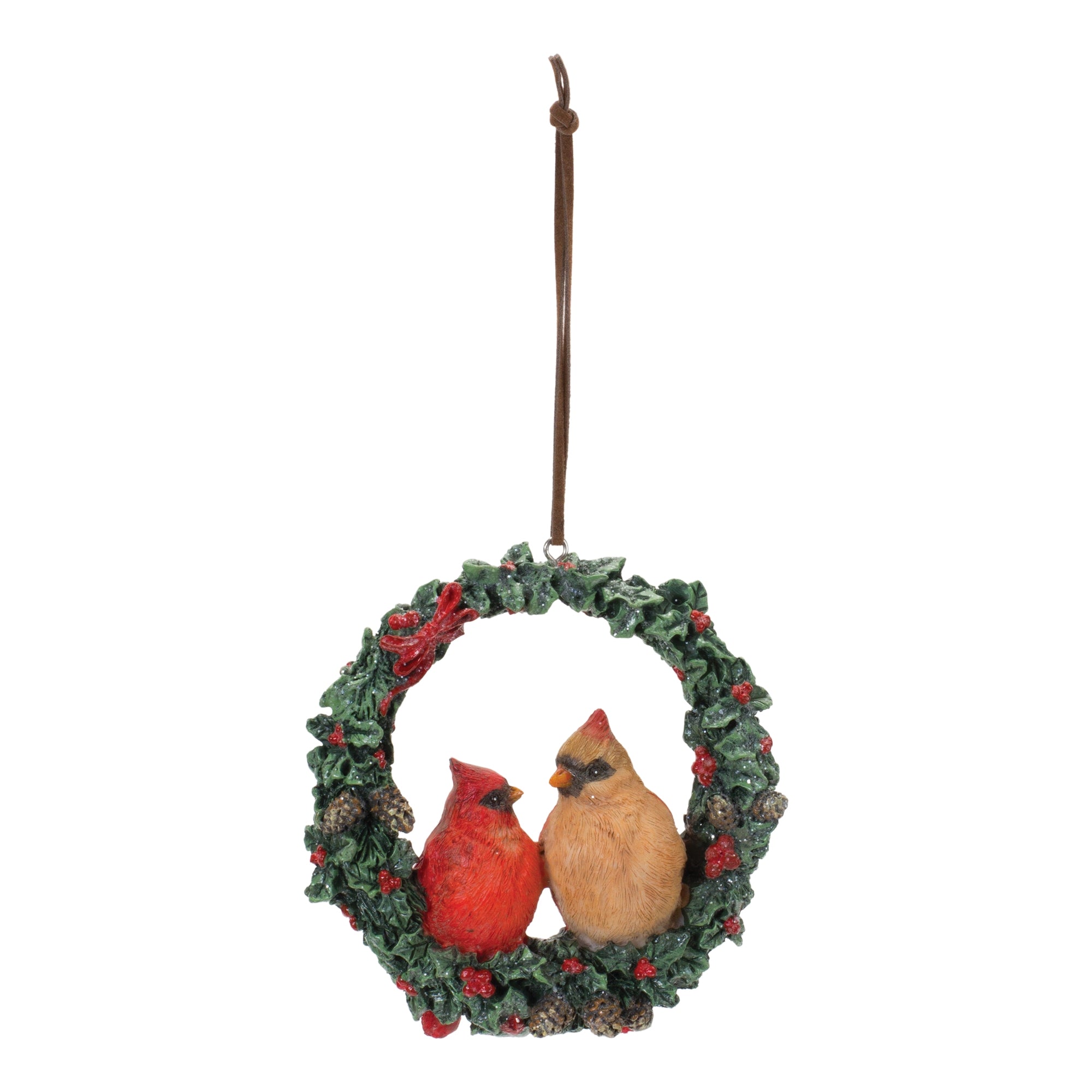 Cardinal Bird Couple Wreath Ornament (Set of 4) - Tuesday Morning - Decorative Objects