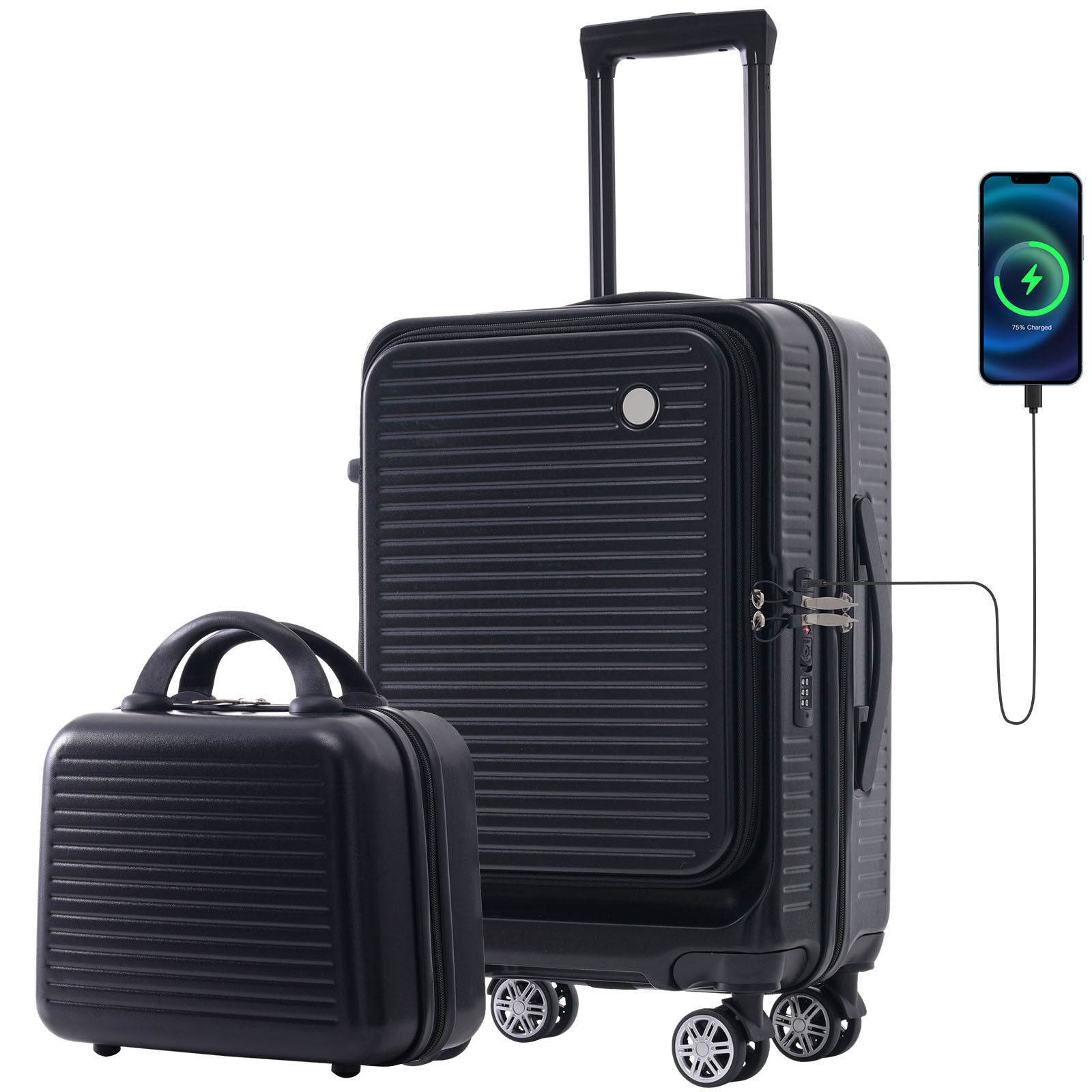 Carry - on Luggage 20 Inch Front Open Luggage Lightweight Suitcase with Front Pocket and USB Port, 1 Portable Carrying Case - Tuesday Morning - Luggage & Bags