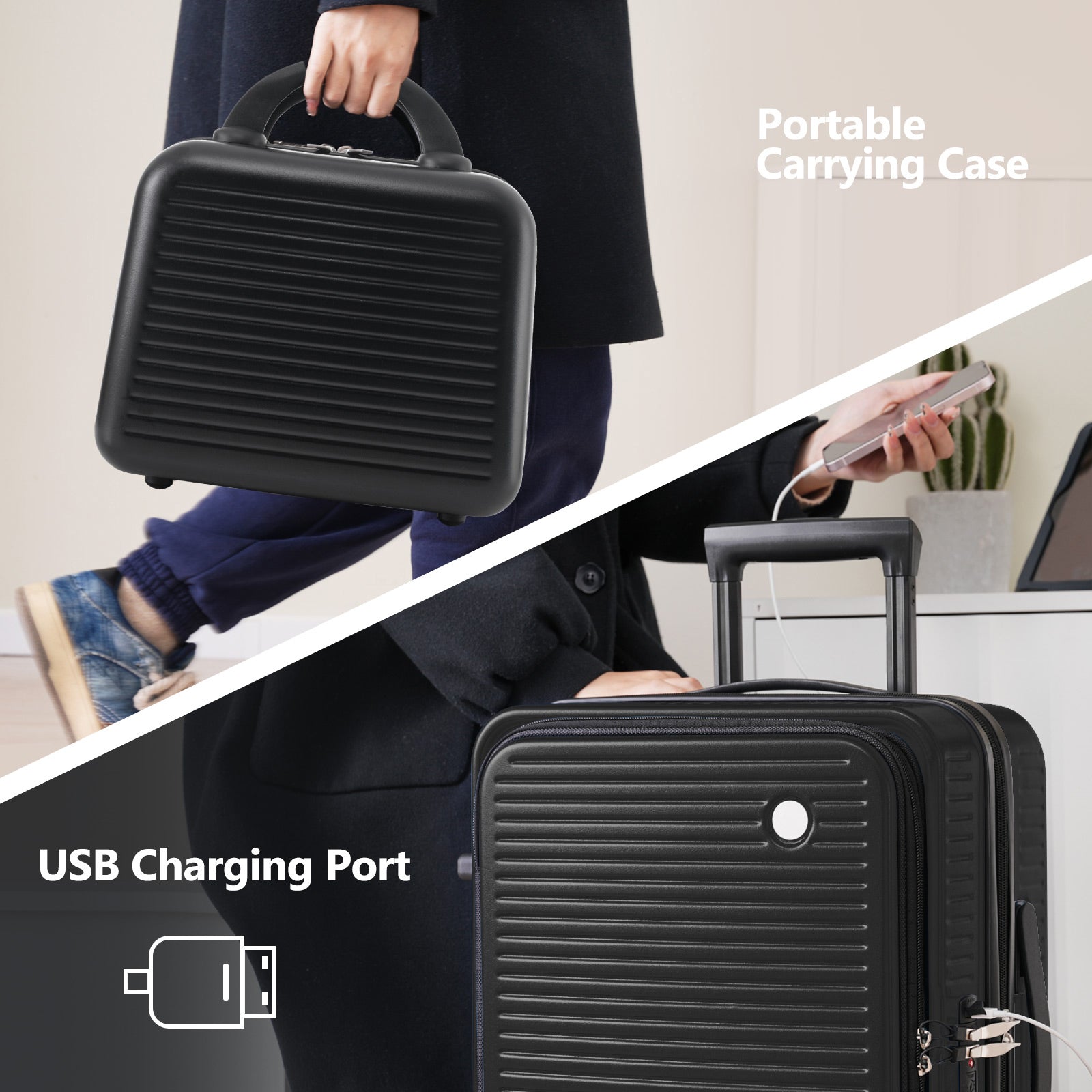 Carry - on Luggage 20 Inch Front Open Luggage Lightweight Suitcase with Front Pocket and USB Port, 1 Portable Carrying Case - Tuesday Morning - Luggage & Bags