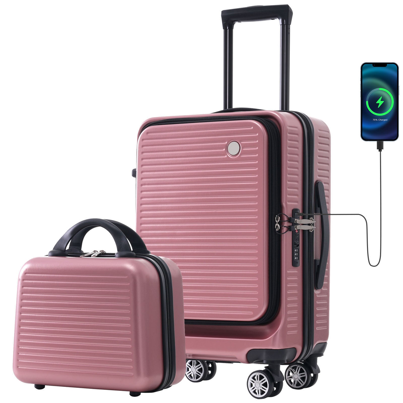 Carry - on Luggage 20 Inch Front Open Luggage Lightweight Suitcase with Front Pocket and USB Port, 1 Portable Carrying Case - Tuesday Morning - Luggage & Bags