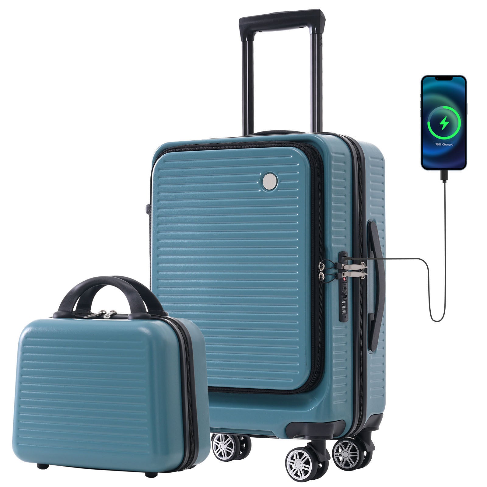 Carry - on Luggage 20 Inch Front Open Luggage Lightweight Suitcase with Front Pocket and USB Port, 1 Portable Carrying Case - Tuesday Morning - Luggage & Bags