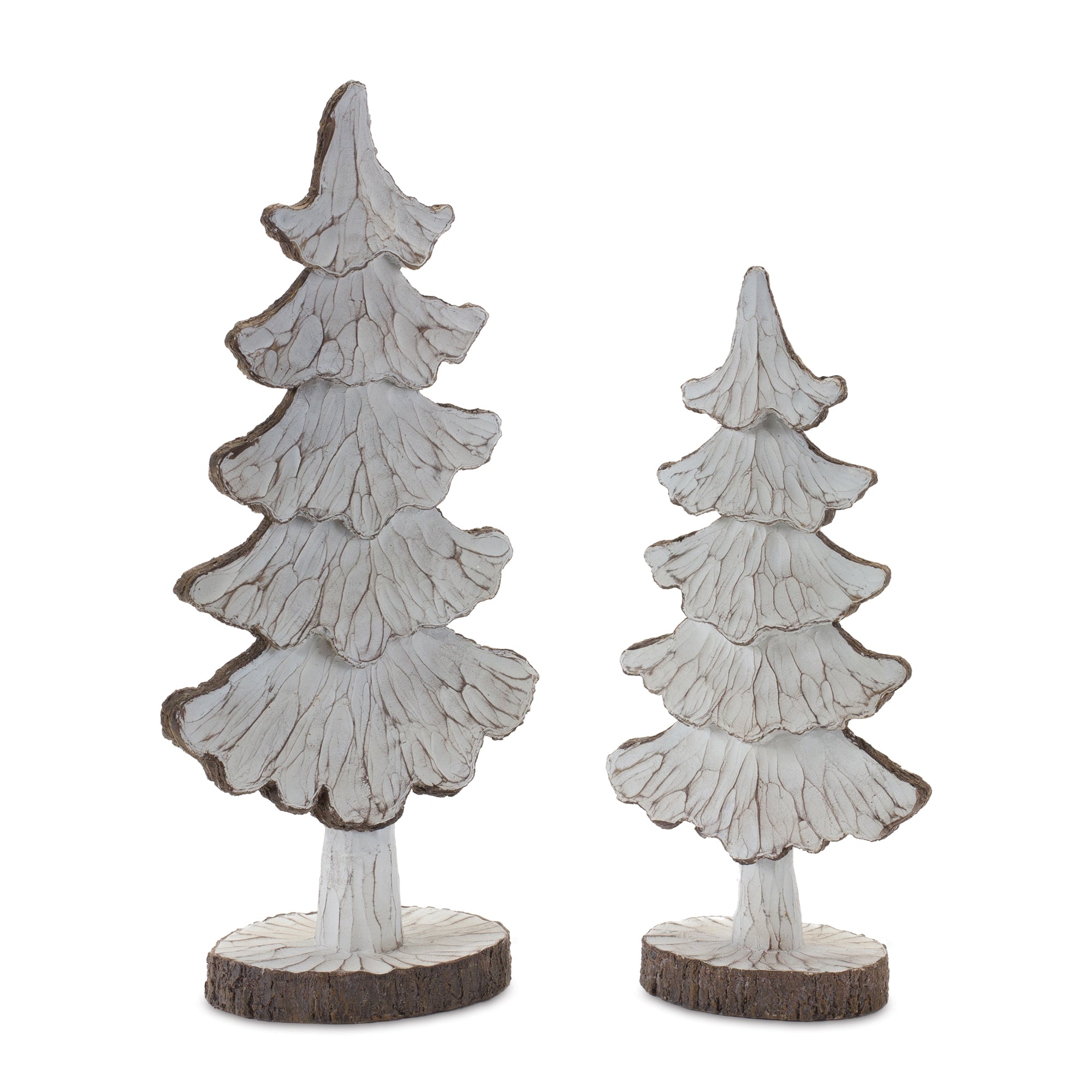 Carved Pine Tree Decor (Set of 2) - Tuesday Morning - Decorative Objects