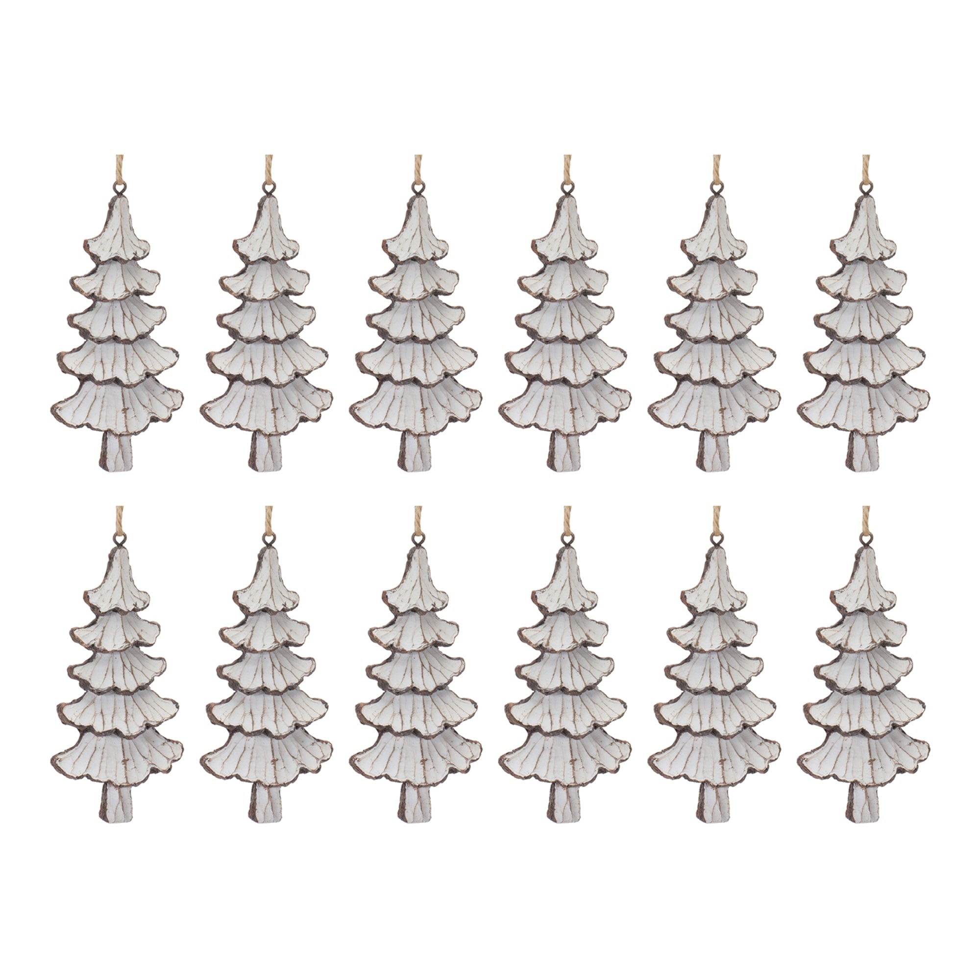 Carved Pine Tree Ornament (Set of 12) - Tuesday Morning - Decorative Objects