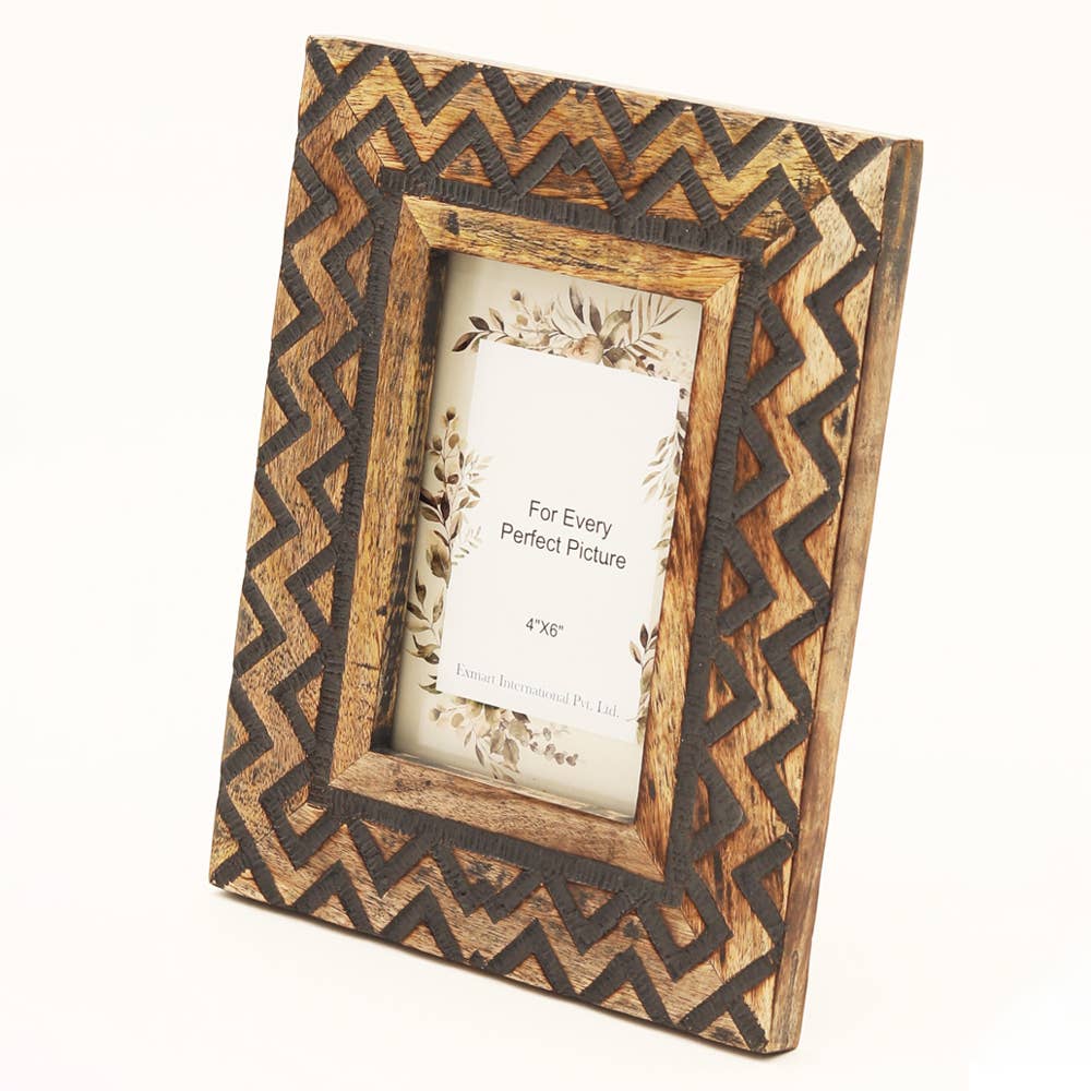 Carving Photo Frame 4'' X 6'' - Mango Wood - Tuesday Morning - Photo Frames & Albums