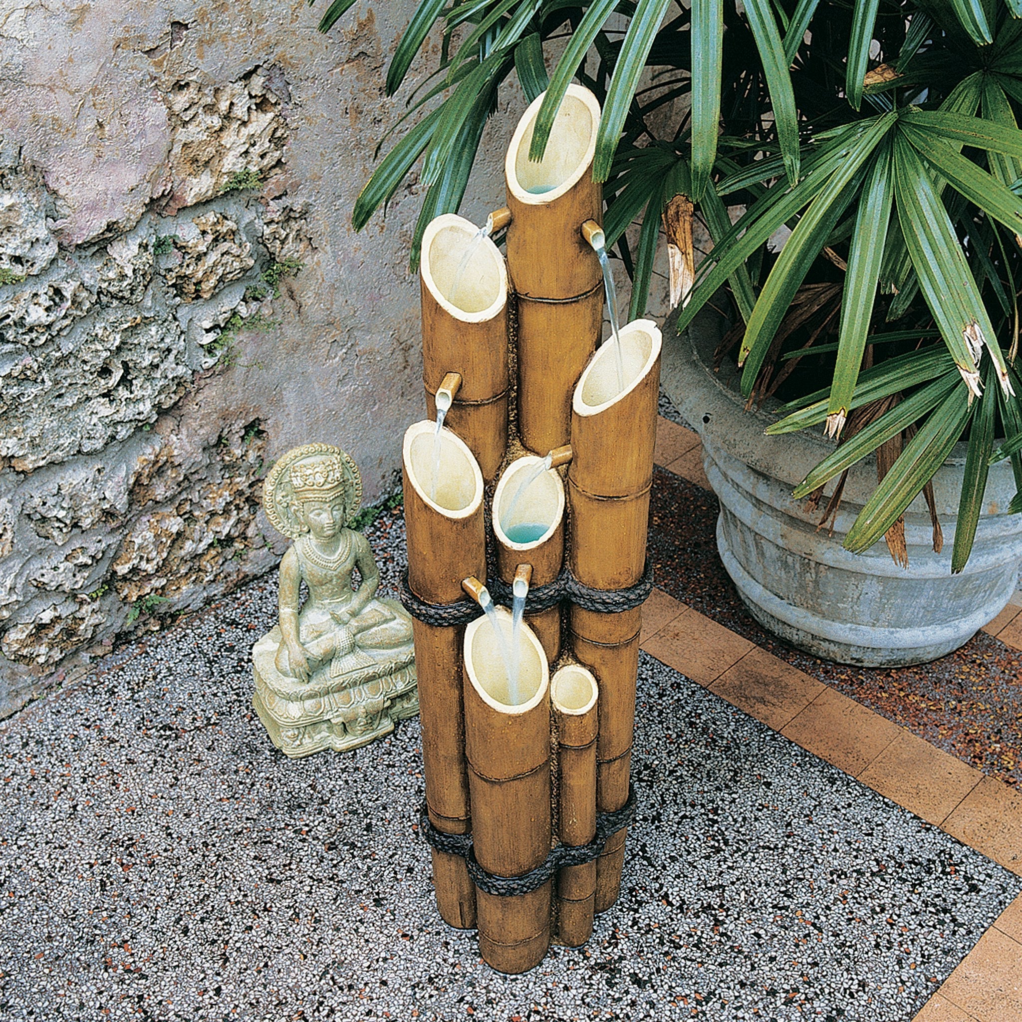 Cascading Bamboo Sculptural Fountain - Tuesday Morning - Statues & Sculptures