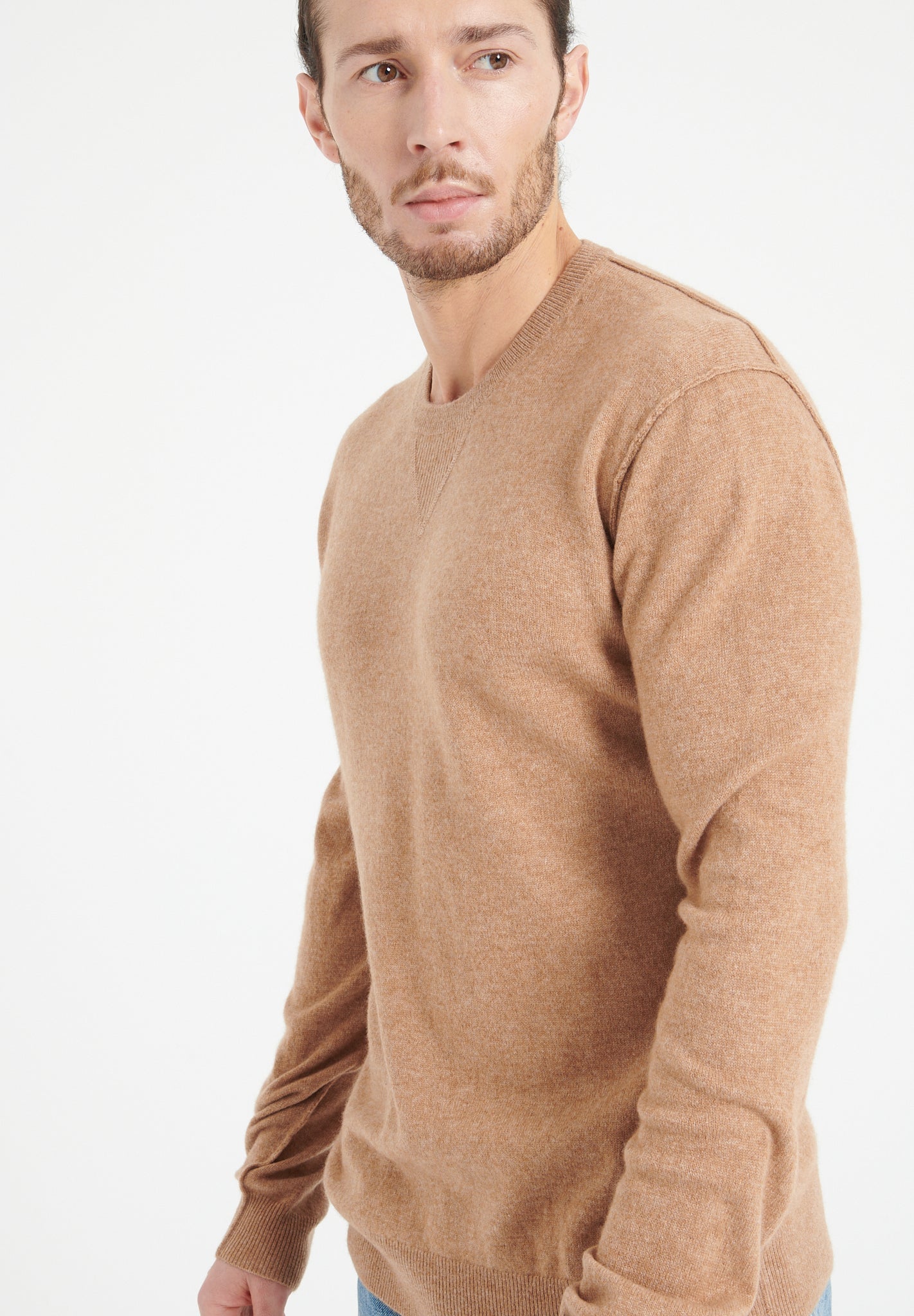 Cashmere round - neck sweater camel - Tuesday Morning - Sweaters & Hoodies