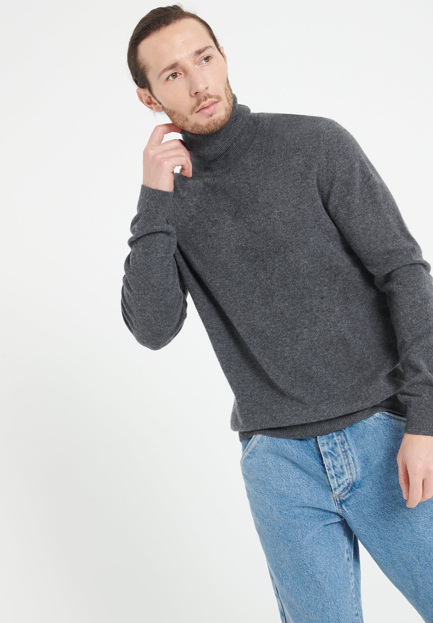 Cashmere turtleneck sweater anthracite grey - Tuesday Morning - Sweaters & Hoodies