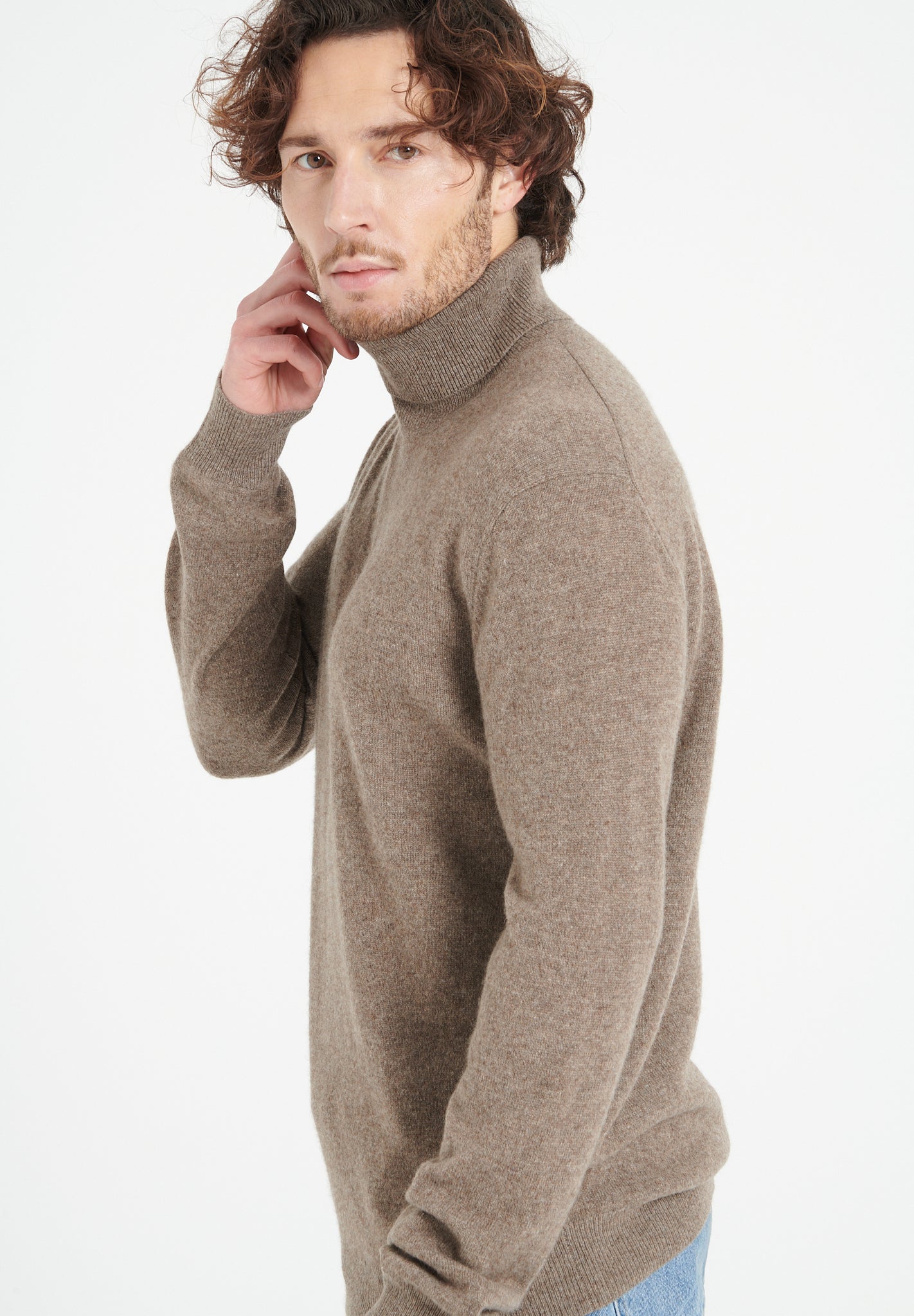 Cashmere turtleneck sweater in taupe - Tuesday Morning - Sweaters & Hoodies