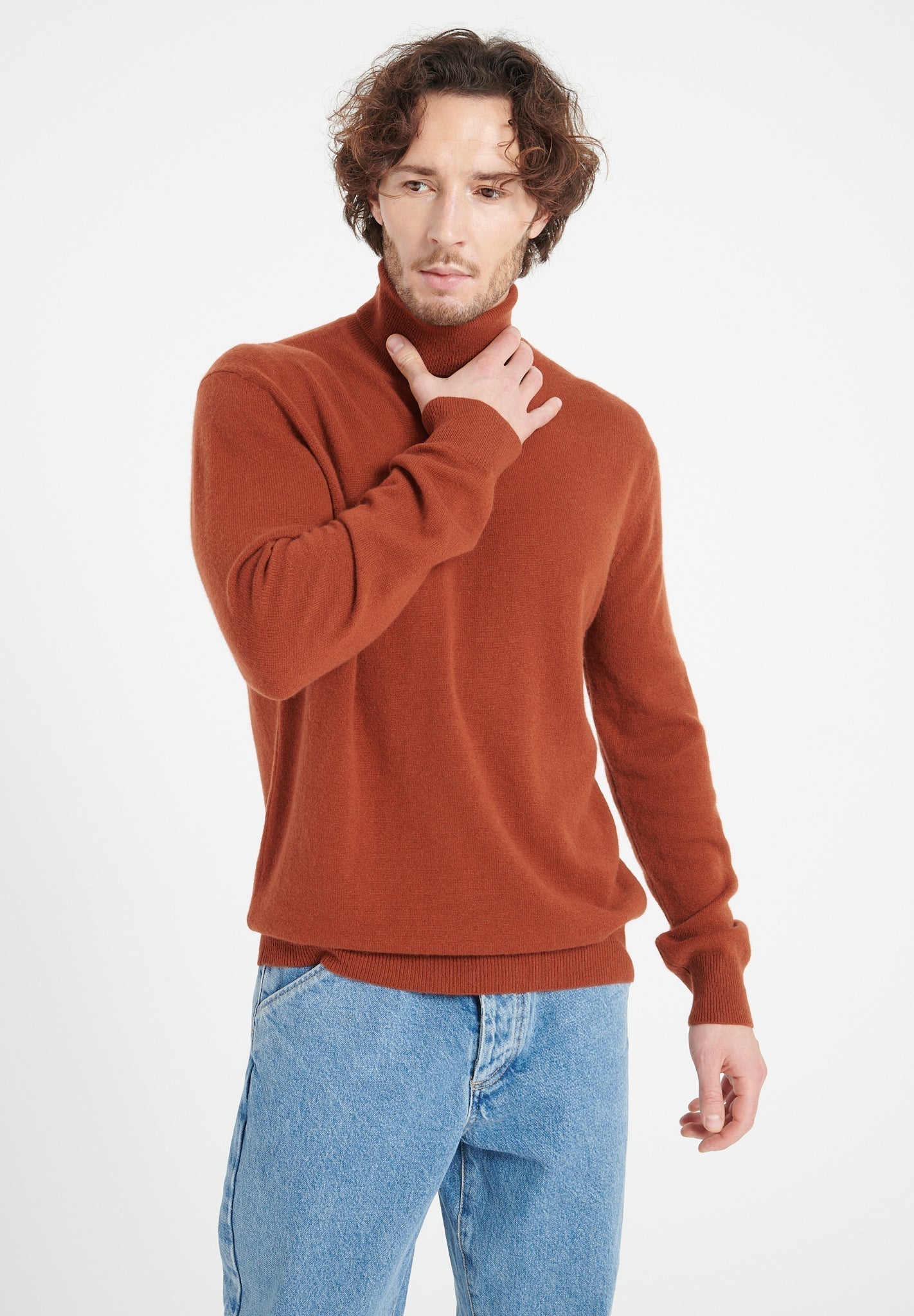 Cashmere turtleneck sweater terracotta - Tuesday Morning - Sweaters & Hoodies