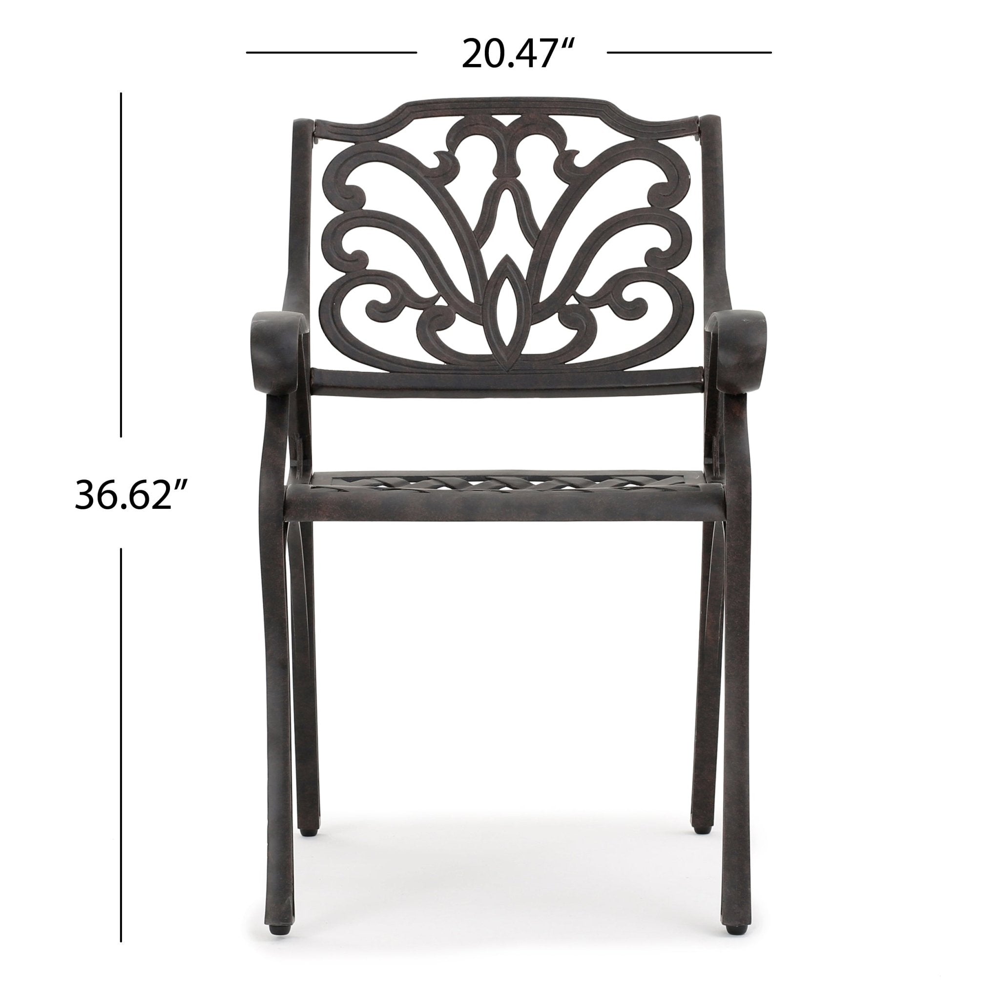 Cast Aluminum Outdoor Dining Chairs Set of 2 Perfect for Patio in Bronze - Tuesday Morning - Outdoor Furniture Sets