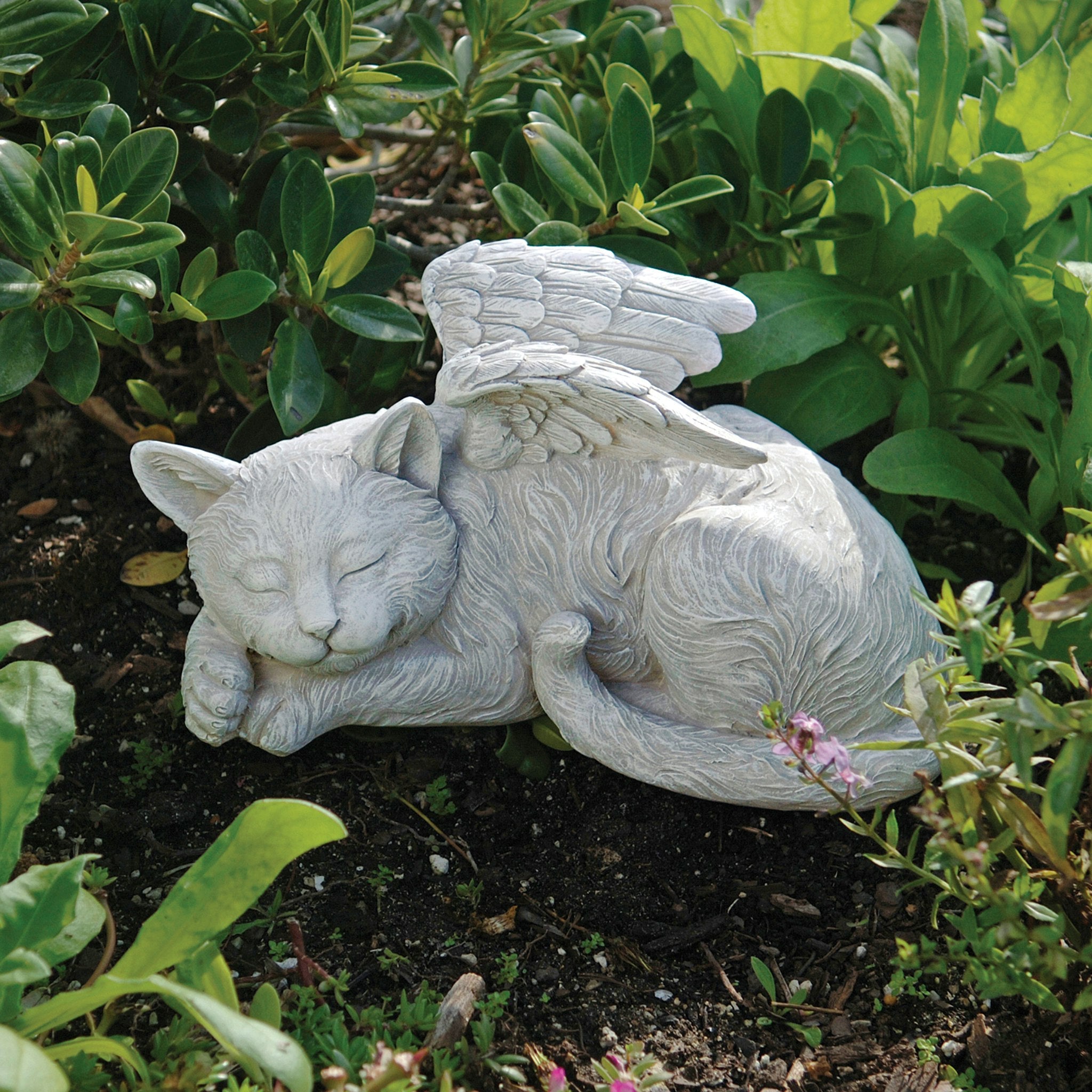 Cat Memorial Angel Pet Statue: Stone - Tuesday Morning - Statues & Sculptures