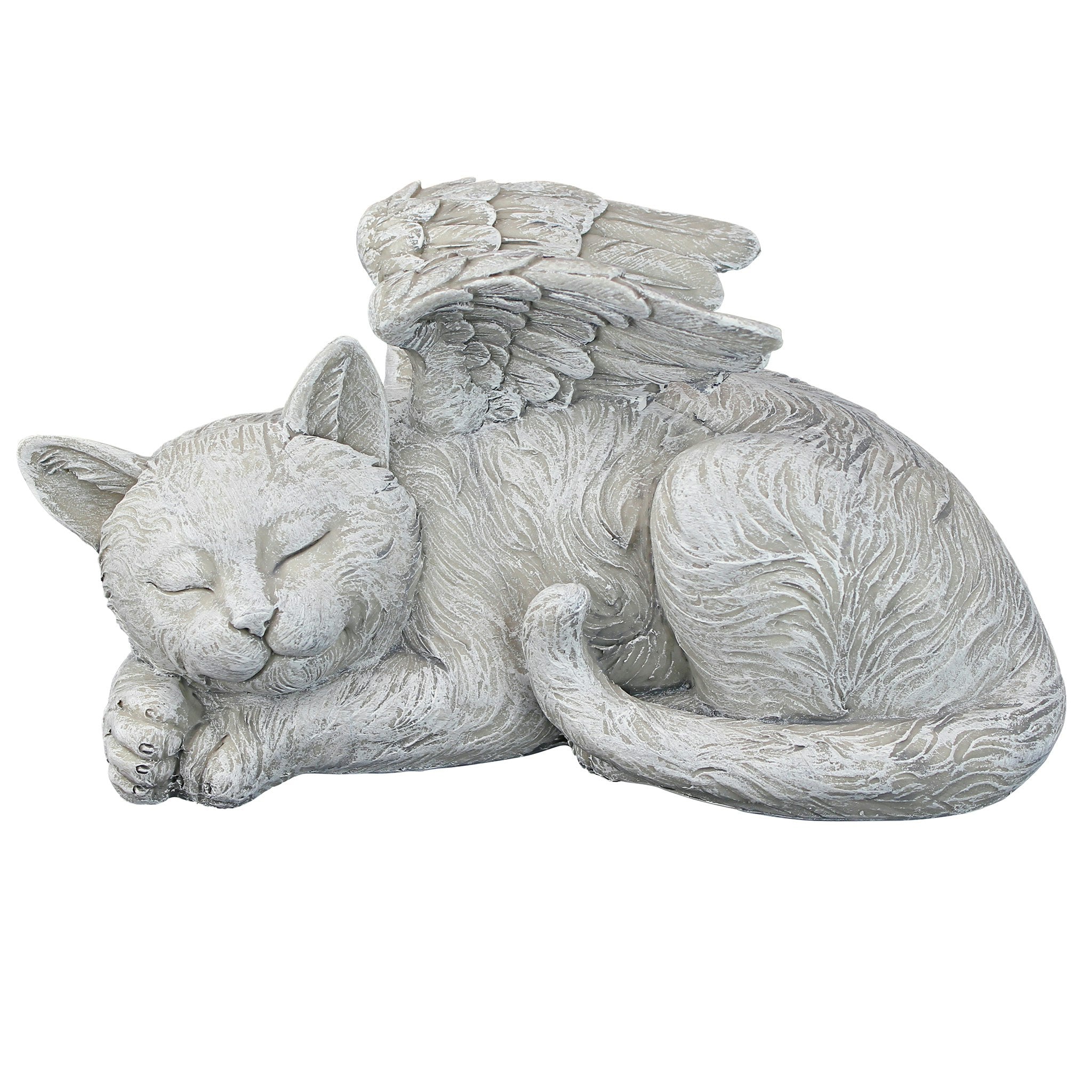 Cat Memorial Angel Pet Statue: Stone - Tuesday Morning - Statues & Sculptures