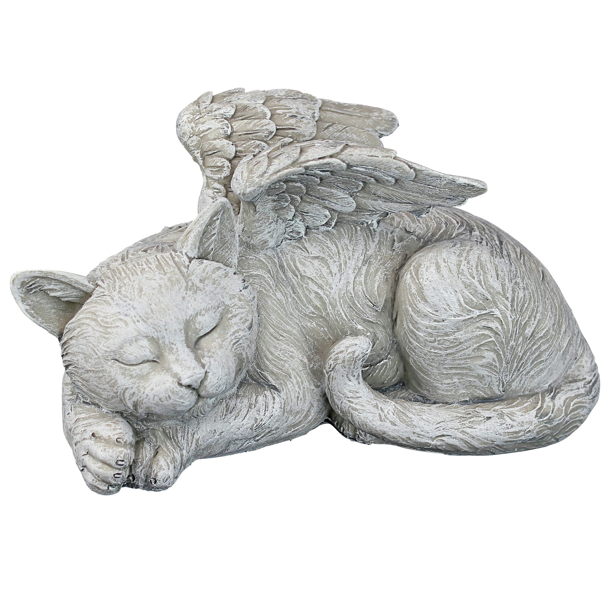 Cat Memorial Angel Pet Statue: Stone - Tuesday Morning - Statues & Sculptures