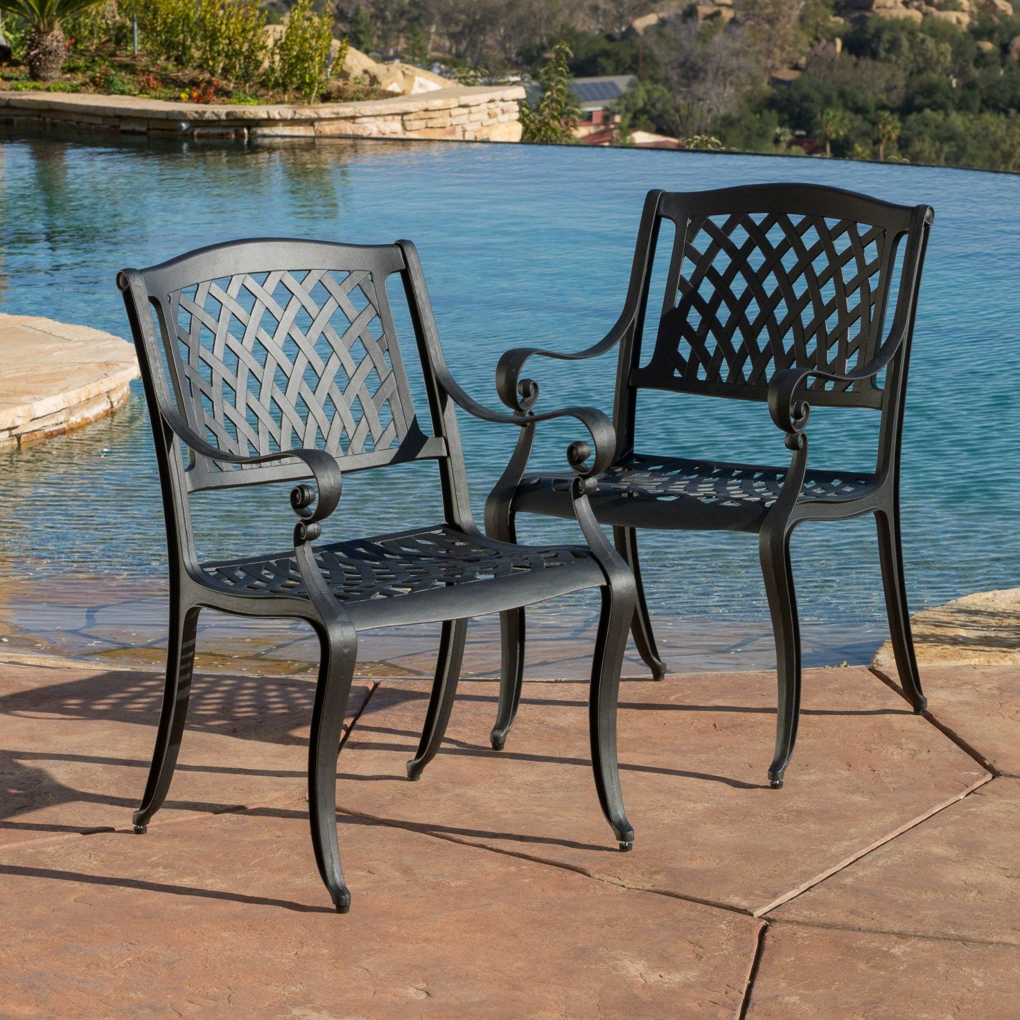 CAYMAN ARCH MESH I CHAIR(set of 2) - Tuesday Morning - Chairs