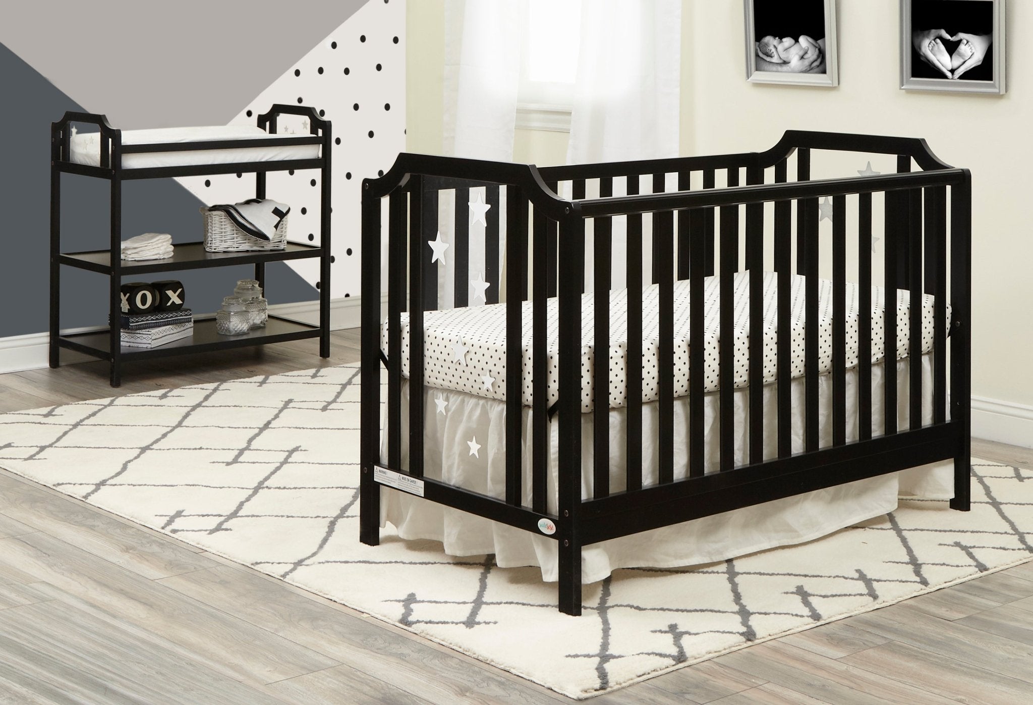 Celeste 3 - in - 1 Convertible Island Crib Black - Tuesday Morning - Cribs & Toddler Beds