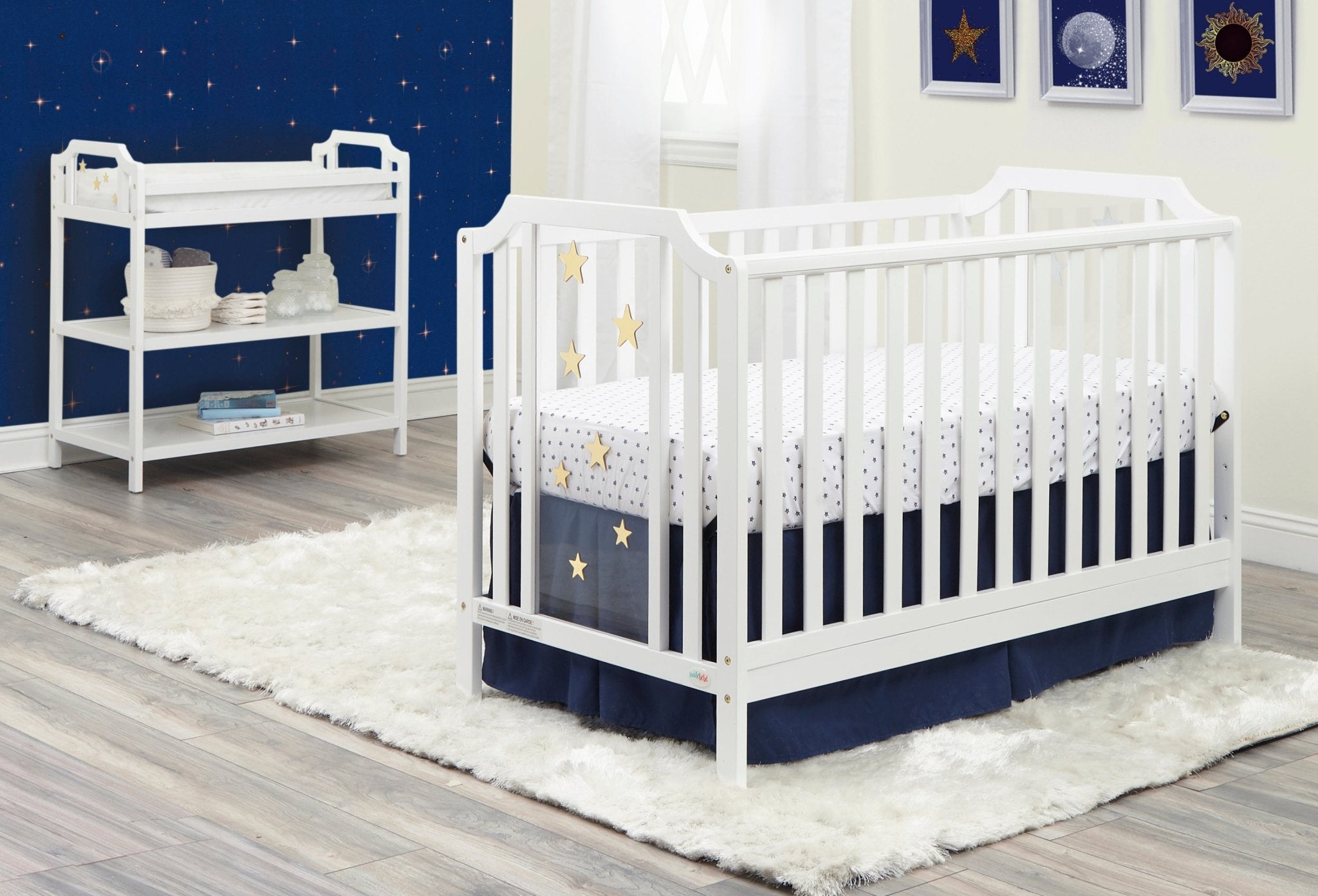 Celeste 3 - in - 1 Convertible Island Crib White - Tuesday Morning - Cribs & Toddler Beds