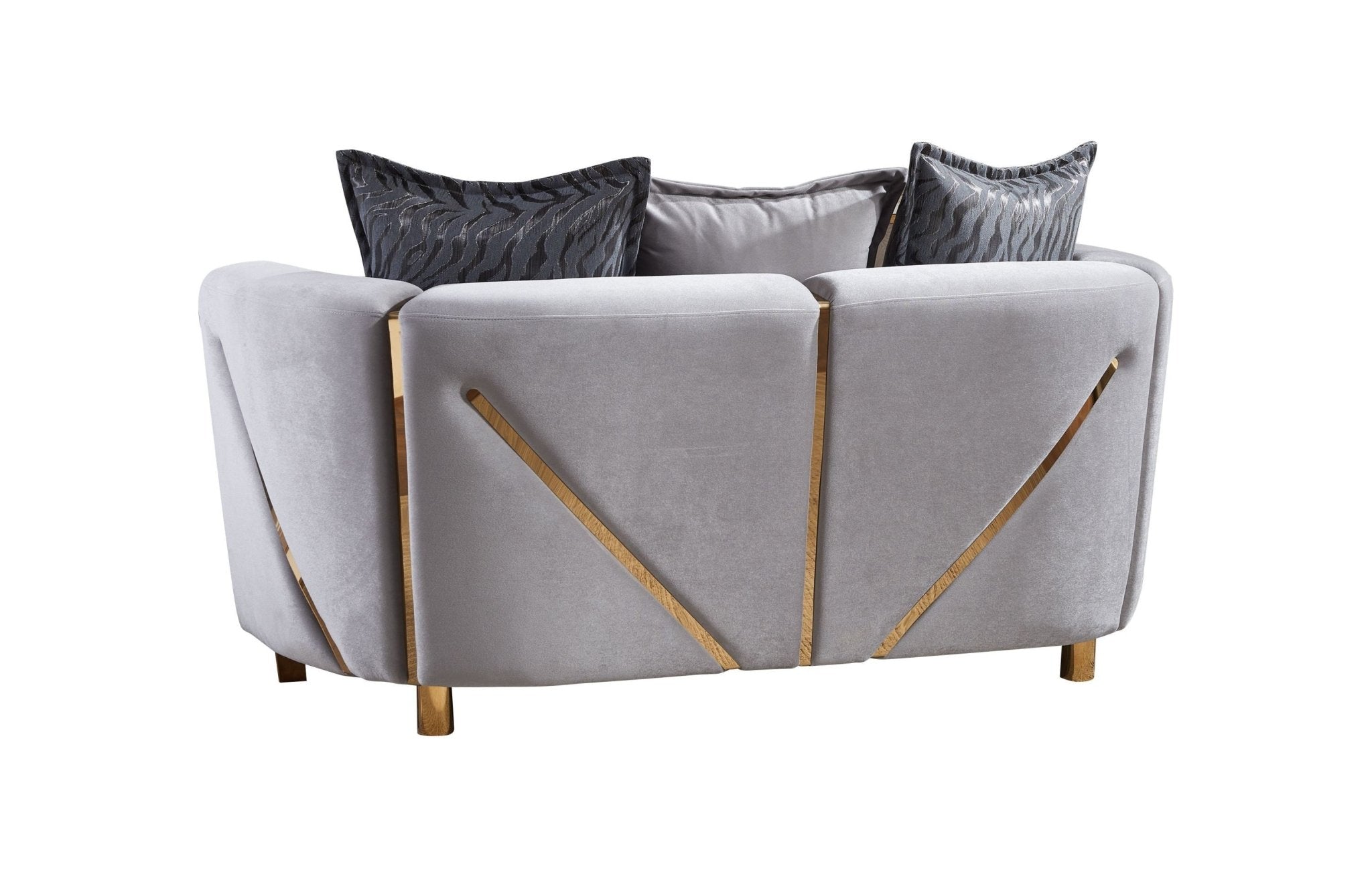 Chanelle Thick Velvet Fabric Upholstered Loveseat Made With Wood in Gray - Tuesday Morning - Sofas & Sectionals