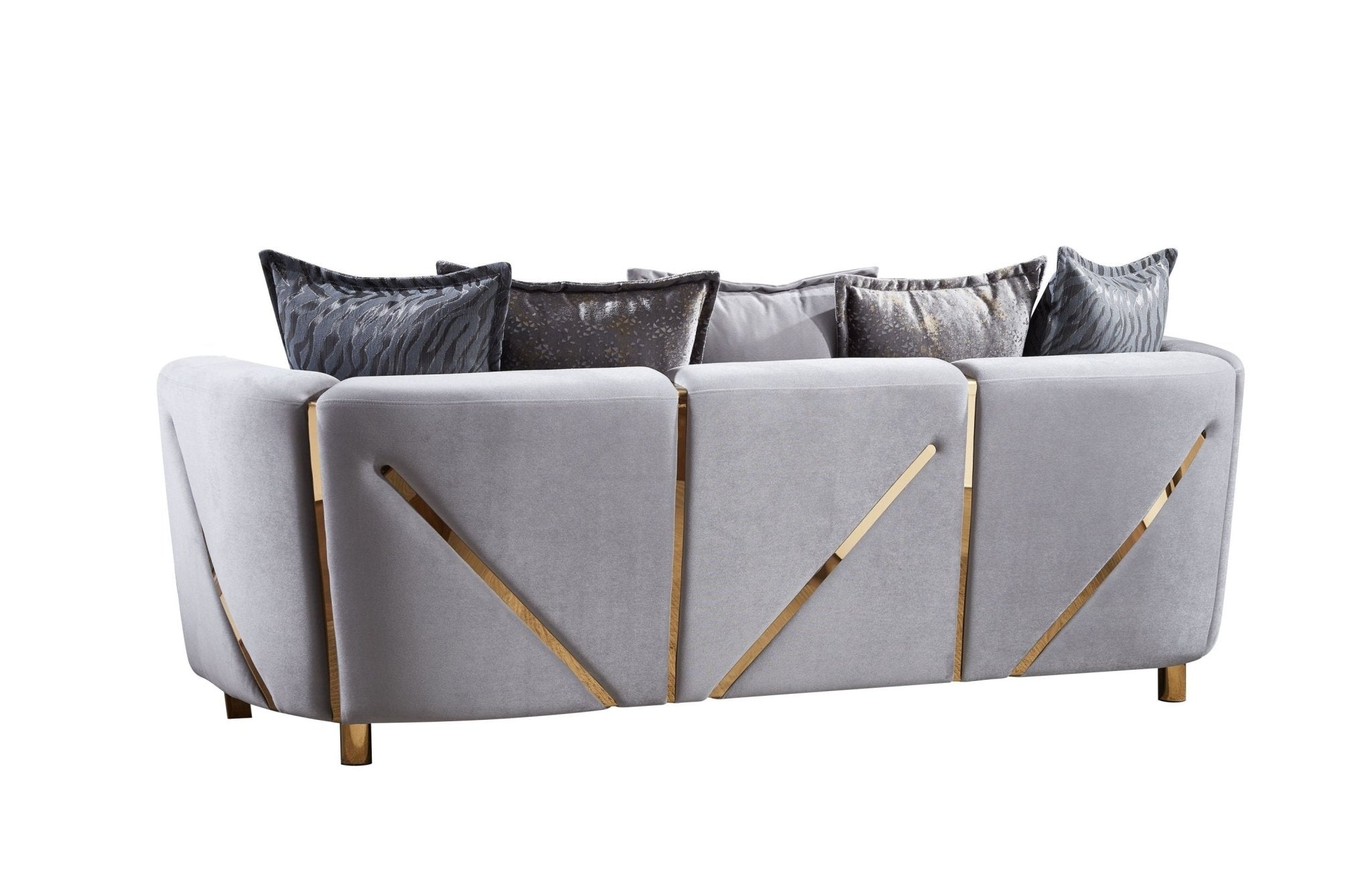 Chanelle Thick Velvet Fabric Upholstered Sofa Made With Wood in Gray - Tuesday Morning - Sofas & Sectionals