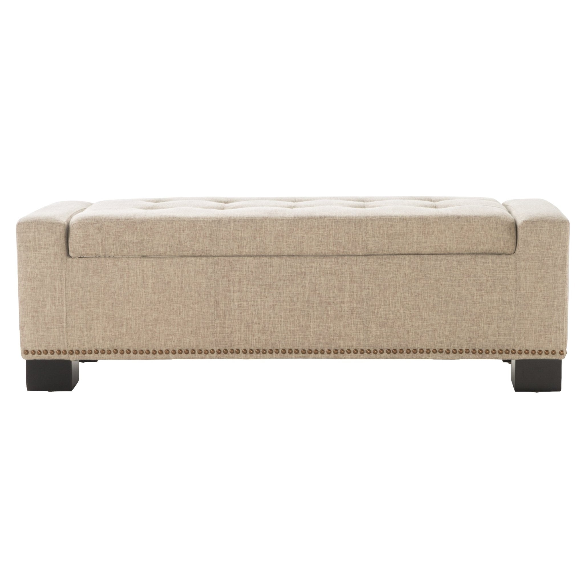 CHELSEA STORAGE OTTOMAN W/STUDS - Tuesday Morning - Ottomans & Poufs