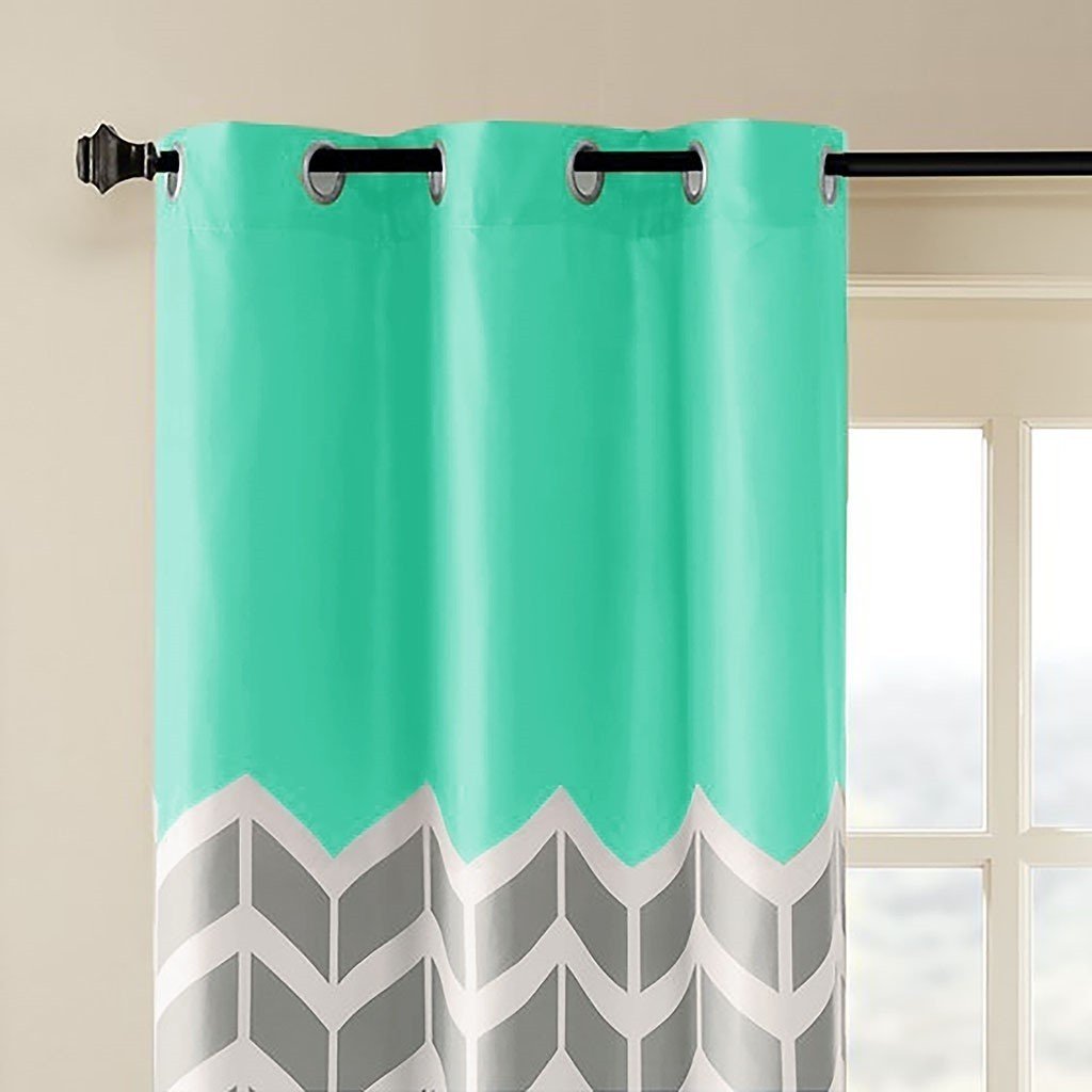 Chevron Printed Room Darkening Grommet Top Panel Pair - Tuesday Morning - Window Curtains & Drapes