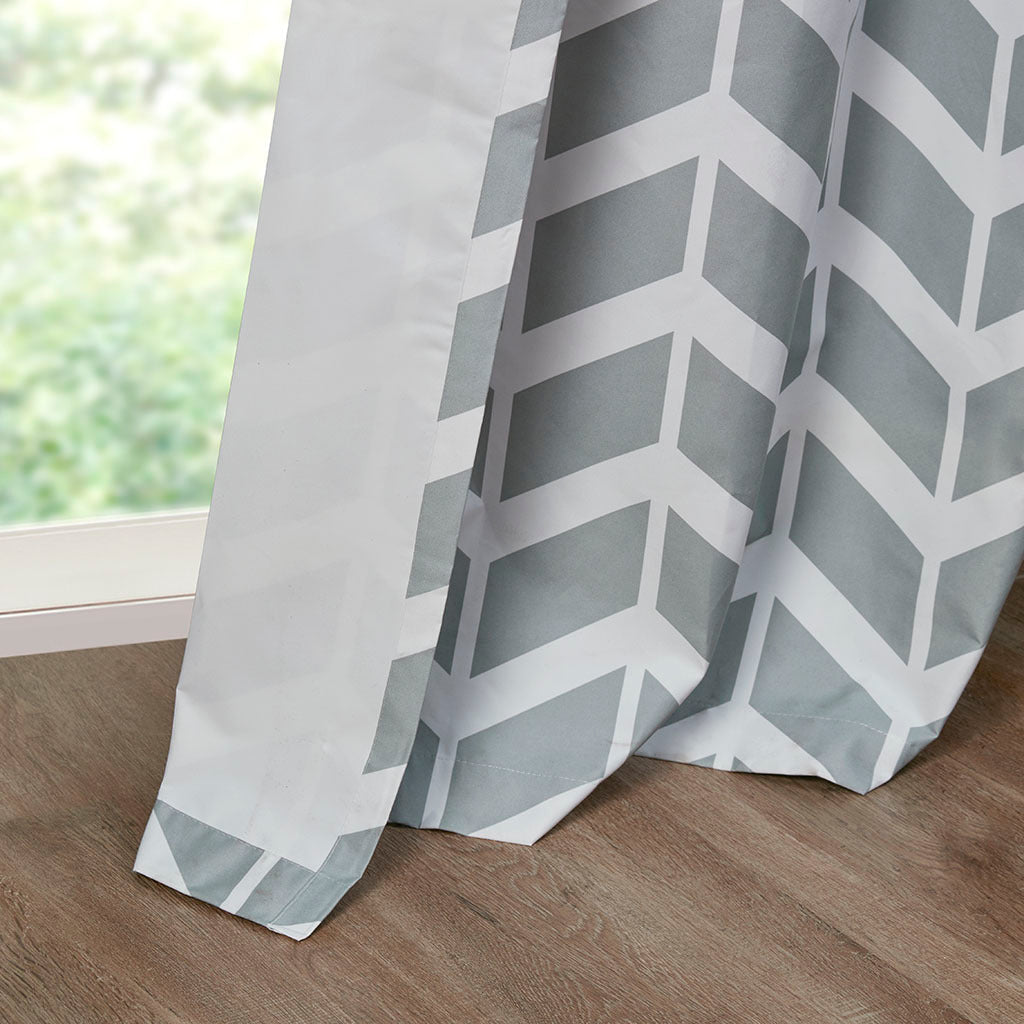 Chevron Printed Room Darkening Grommet Top Panel Pair - Tuesday Morning - Window Curtains & Drapes