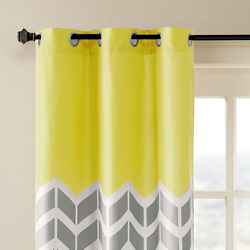 Chevron Printed Room Darkening Grommet Top Panel Pair - Tuesday Morning - Window Curtains & Drapes