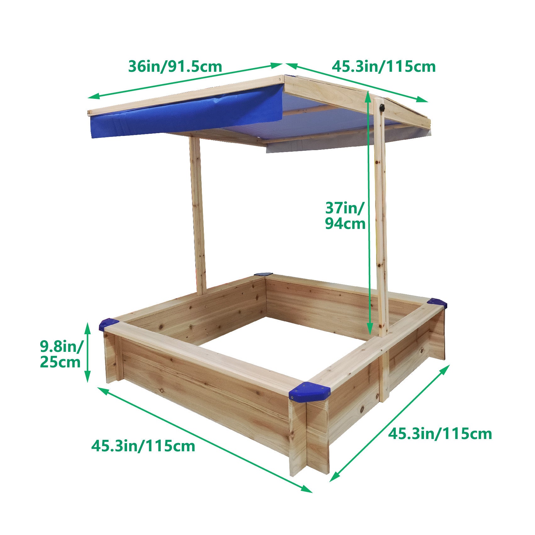 Children's Wooden Sandbox with Adjustable Canopy - Tuesday Morning - Toys & Games