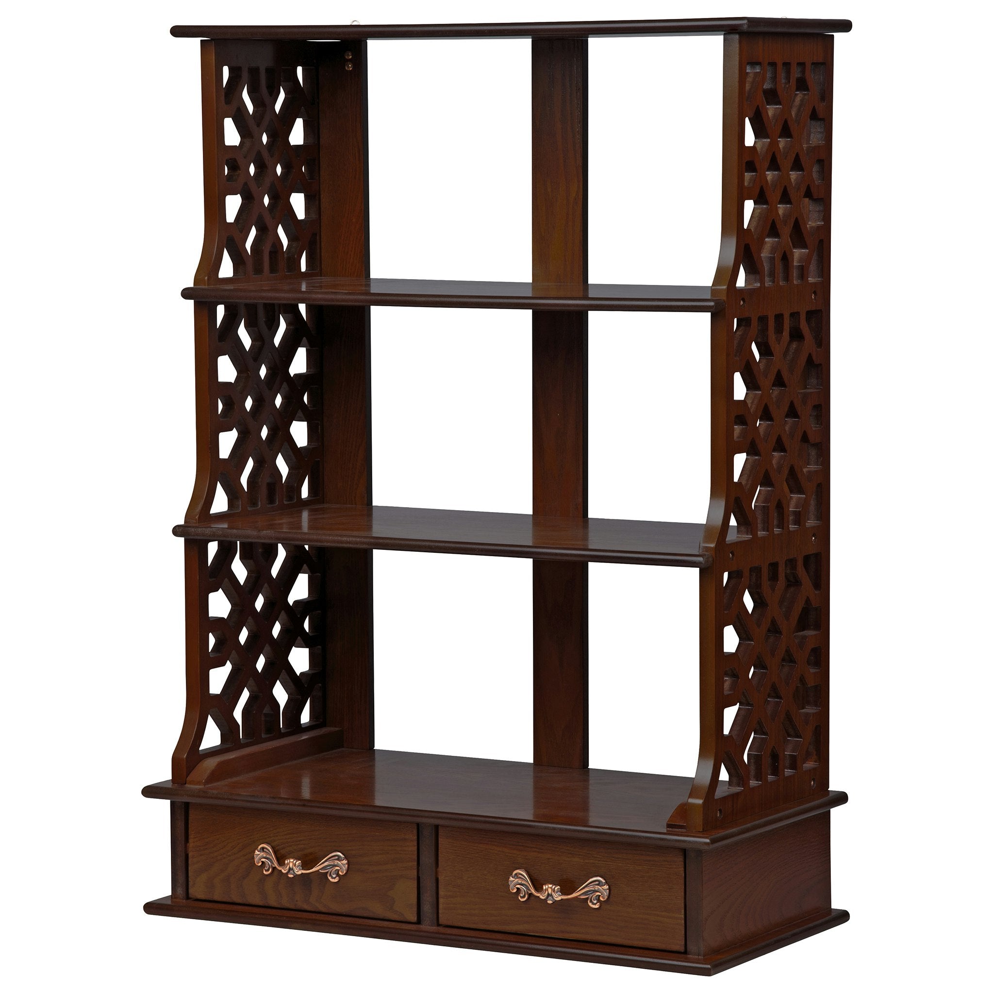 Chinese Chippendale - Style Triple Shelf Hardwood Curio - Tuesday Morning - Wall Shelves