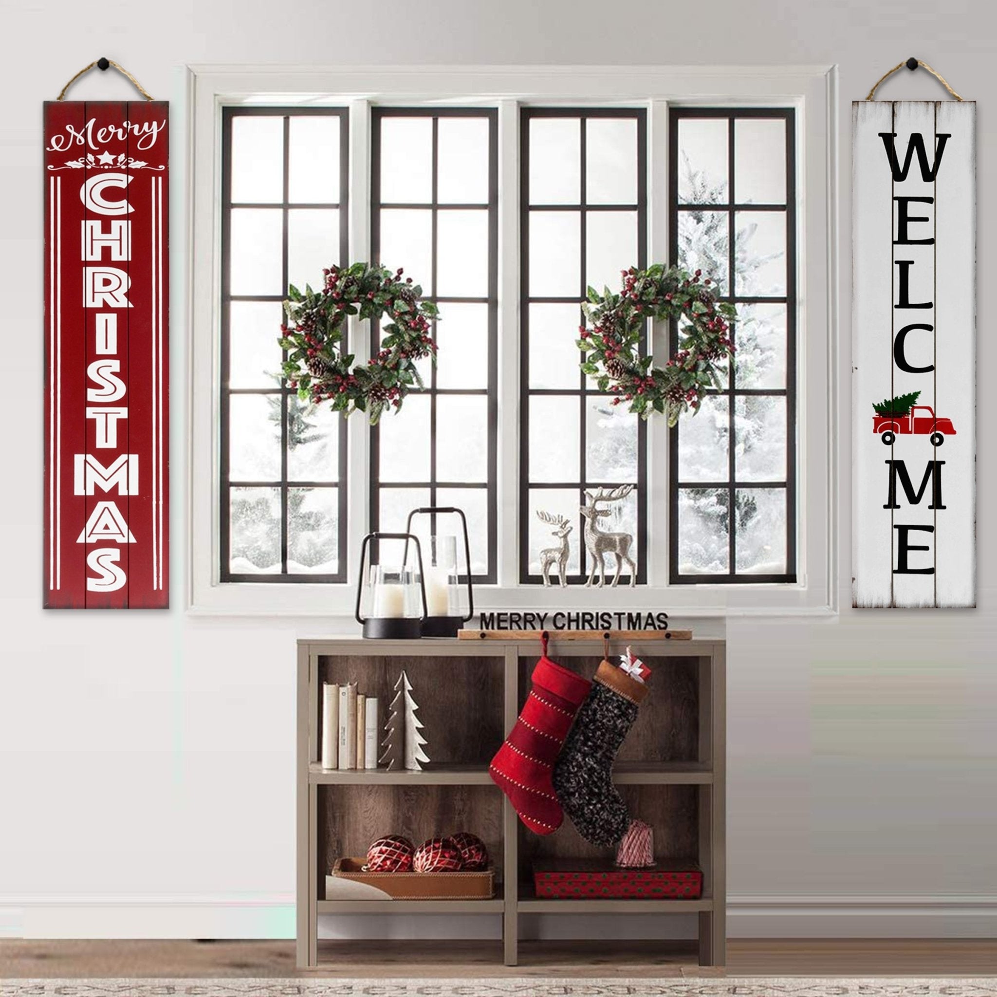 Christmas Welcome Sign for Front Door - Tuesday Morning - Wall Signs