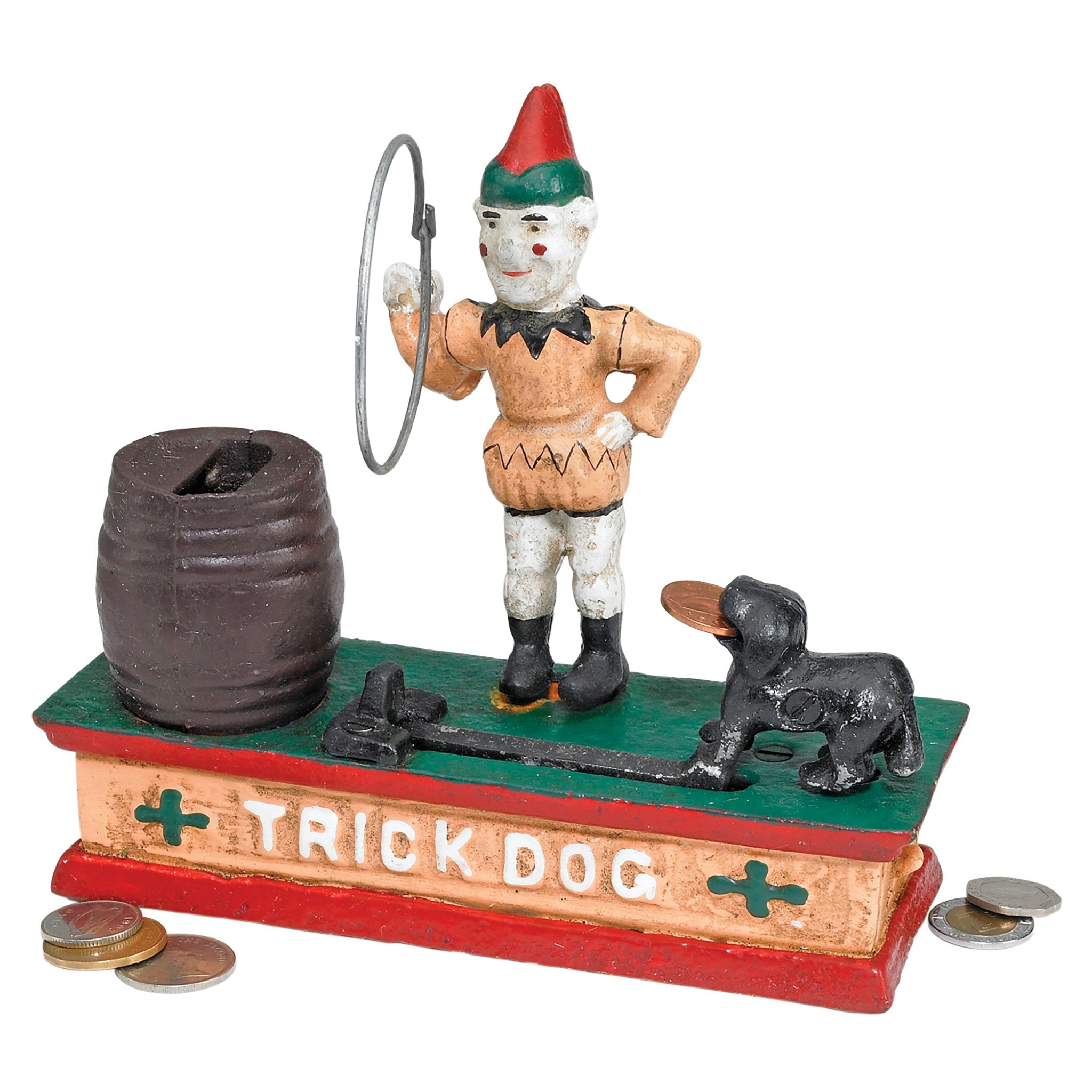 Circus Clown and Trick Dog Authentic Foundry Iron Mechanical Bank - Tuesday Morning - Decorative Objects