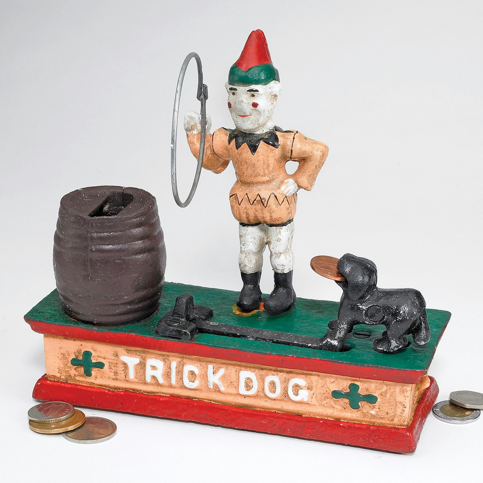 Circus Clown and Trick Dog Authentic Foundry Iron Mechanical Bank - Tuesday Morning - Decorative Objects