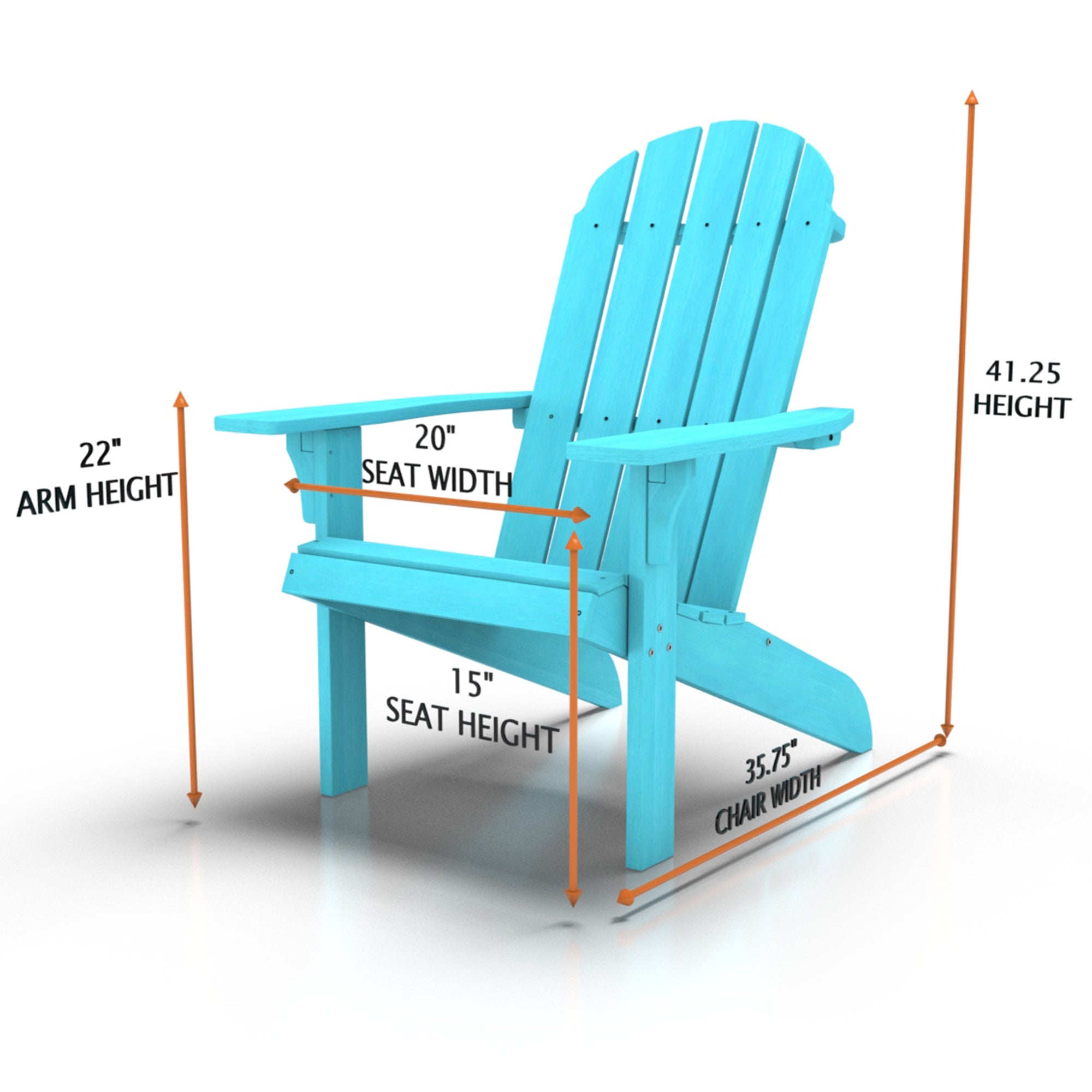 Classic Adirondack Chair, Ultra Durable Weather Resistant Design - 300 lb Capacity, Blue - Tuesday Morning - Chairs