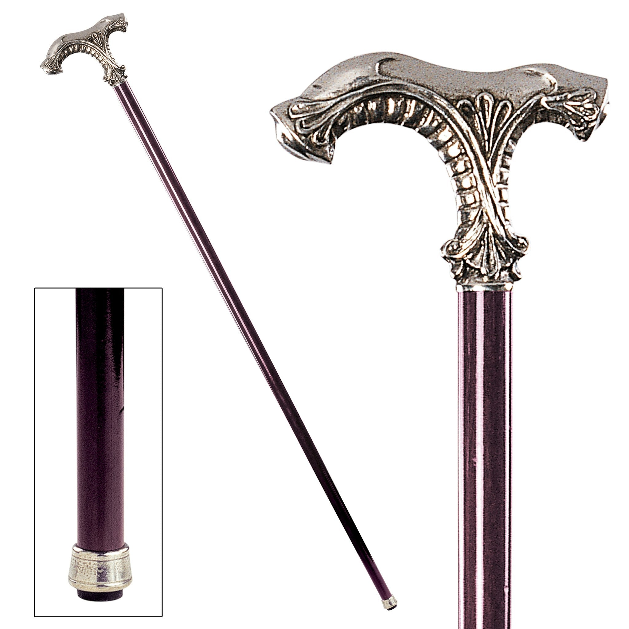 Classic Ornate Pewter Walking Stick - Tuesday Morning - Walking Sticks