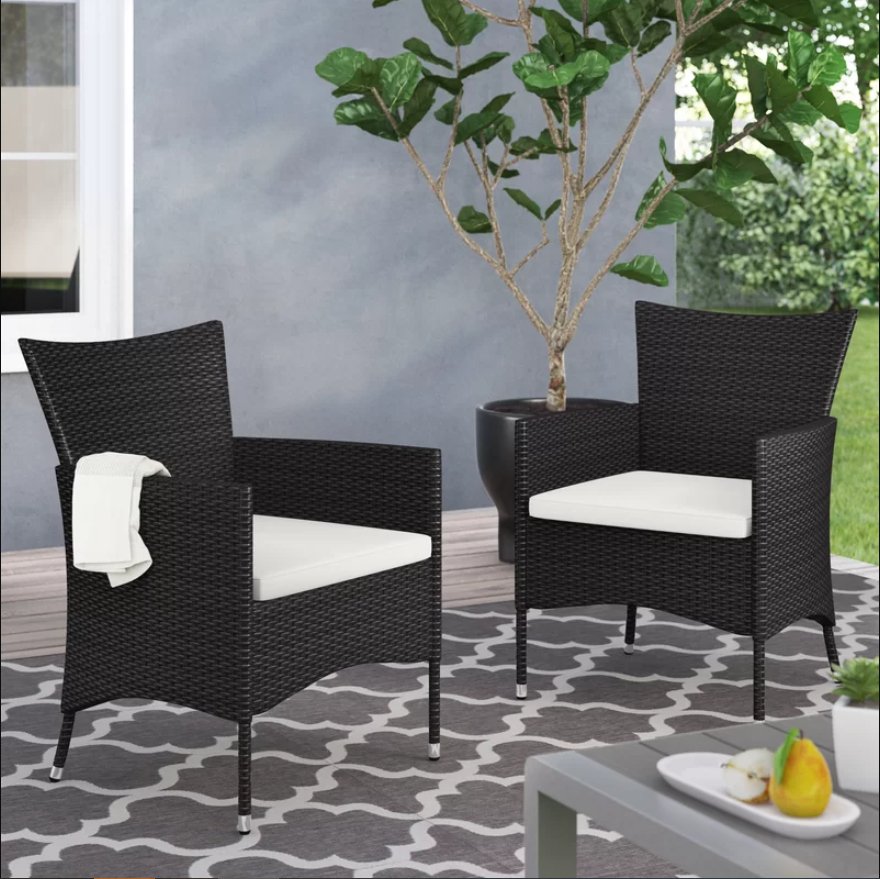 Clementine Outdoor Multibrown PE Wicker Dining Chairs (Set of 2) - Tuesday Morning - Kitchen & Dining Furniture Sets