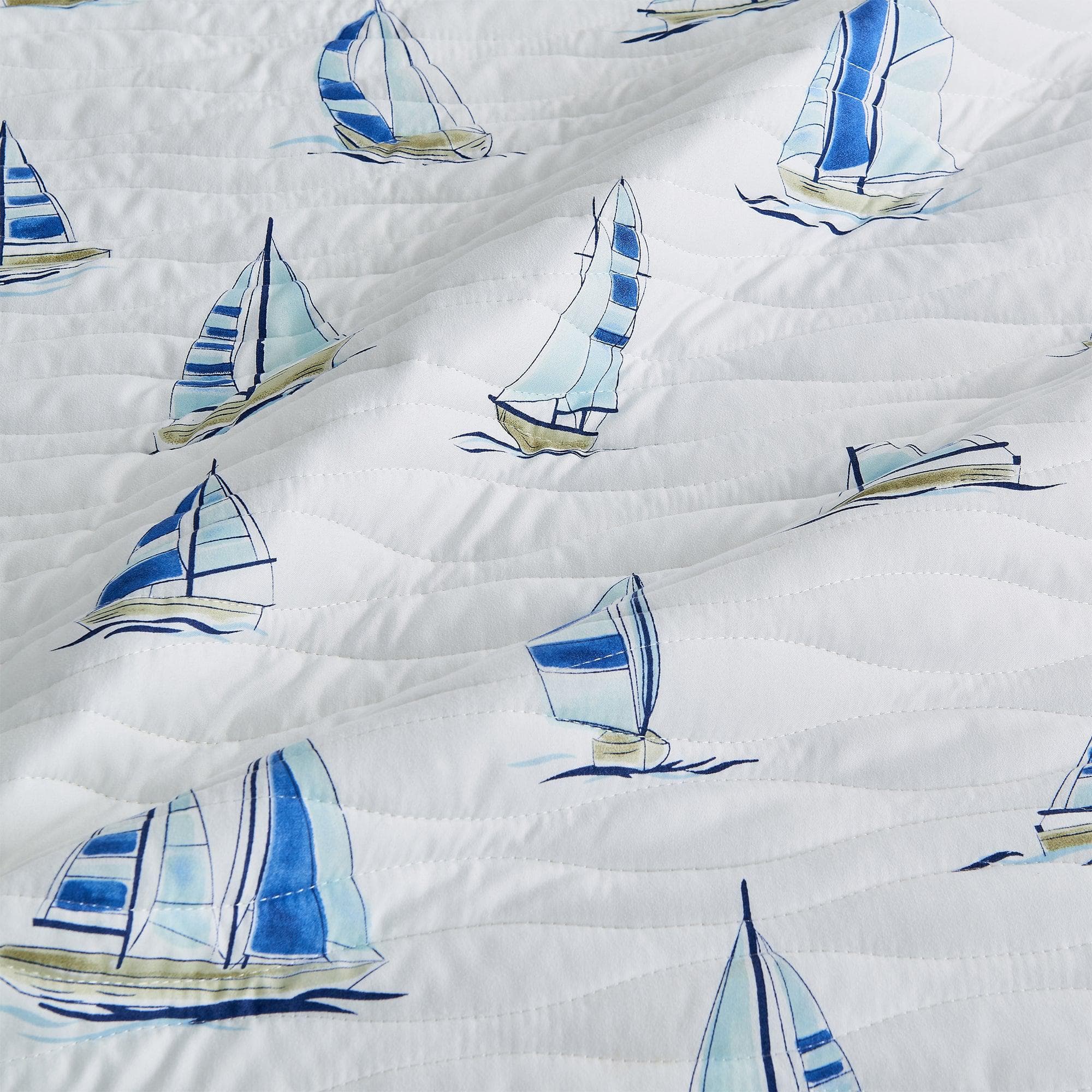 Coastal Blue Sailboat Quilt Set - Marzano Collection - Tuesday Morning - Quilts & Comforters