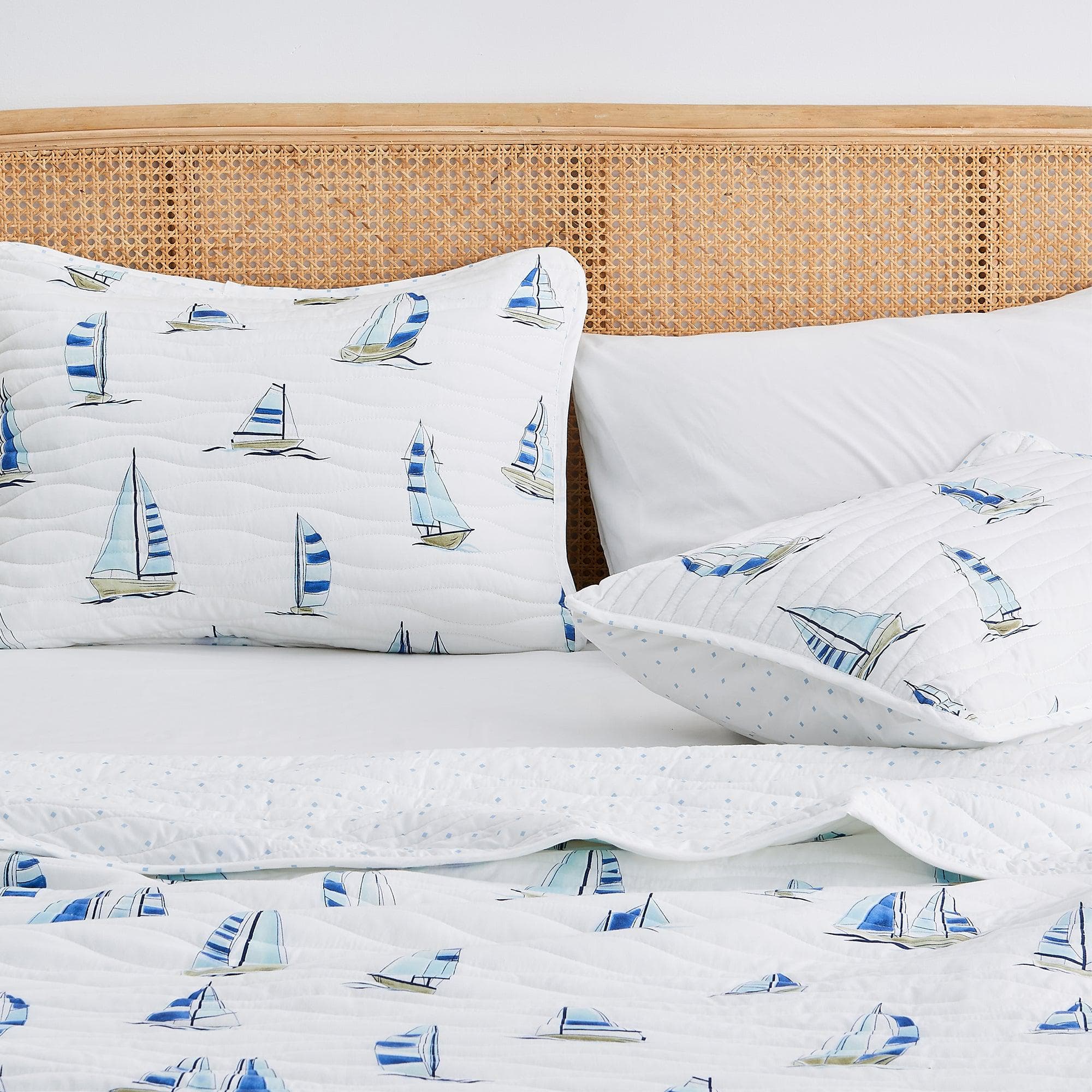 Coastal Blue Sailboat Quilt Set - Marzano Collection - Tuesday Morning - Quilts & Comforters